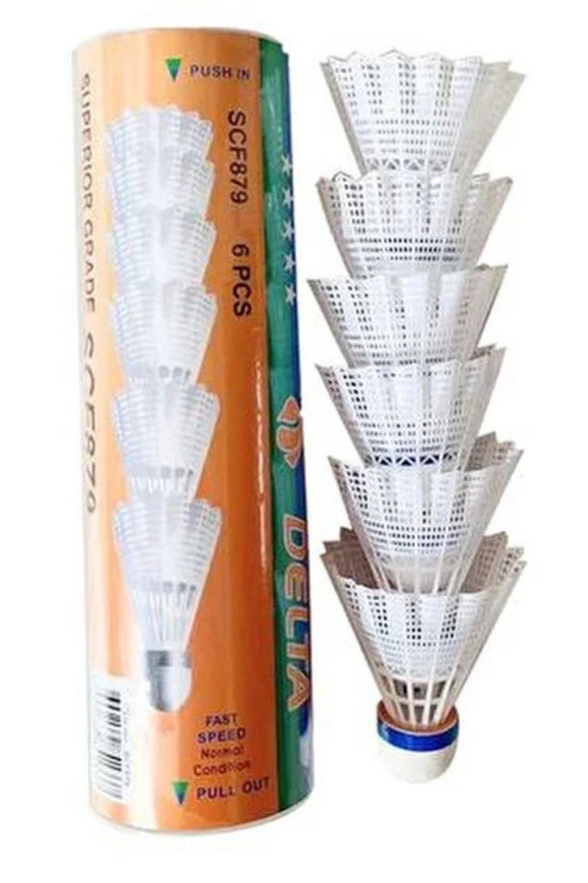 Delta Badminton Topu Scf 879 Mantar Başlı 6'lı Yüksek Hız