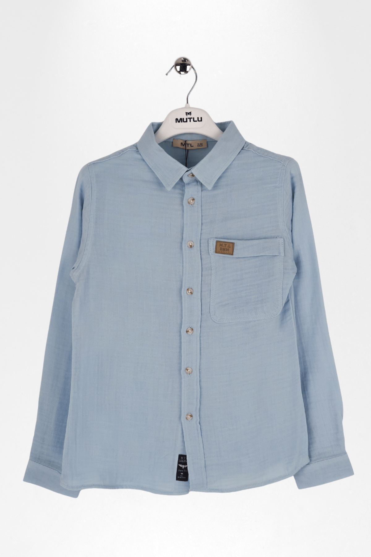 ÇAPRAZ CEPLİ ERKEK MÜSLİN GÖMLEK