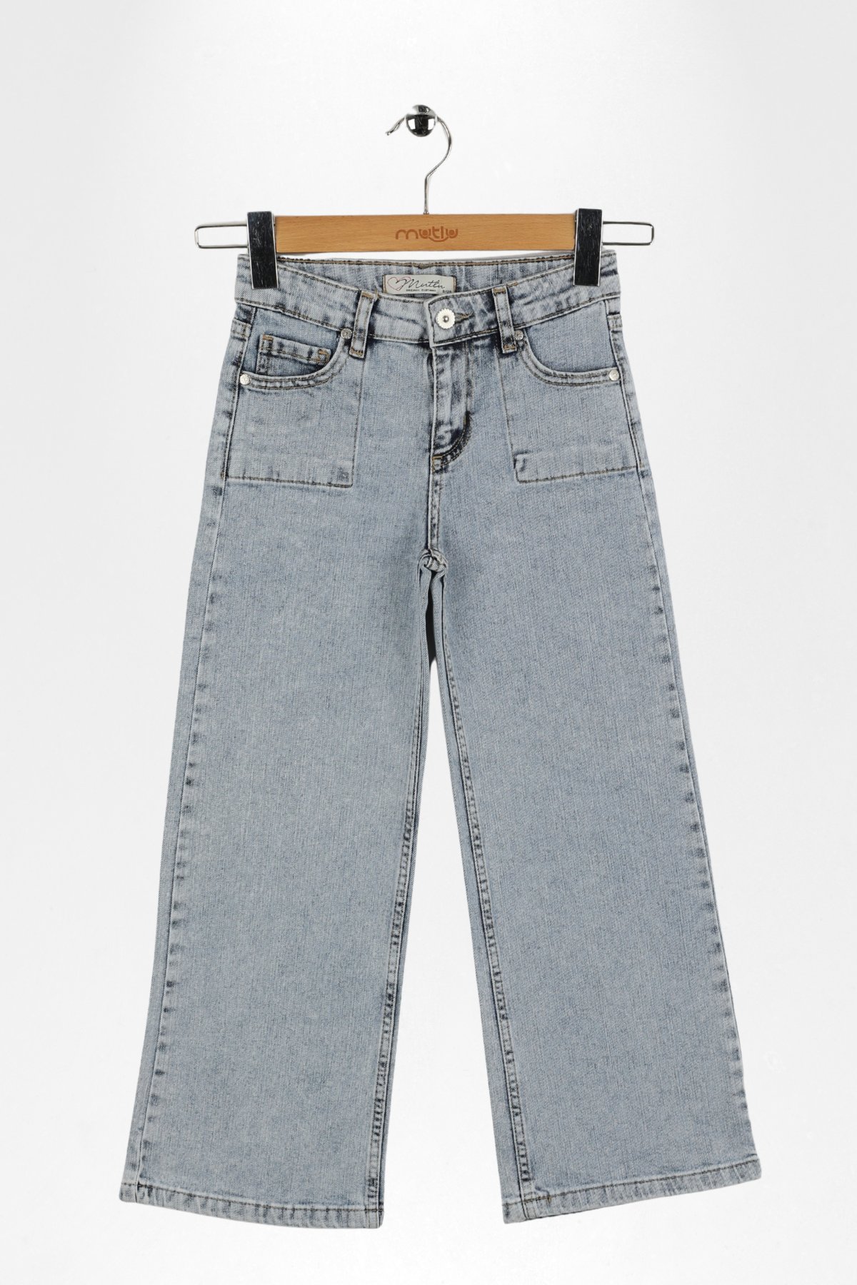 CEP DETAYLI KIZ KOT PANTOLON