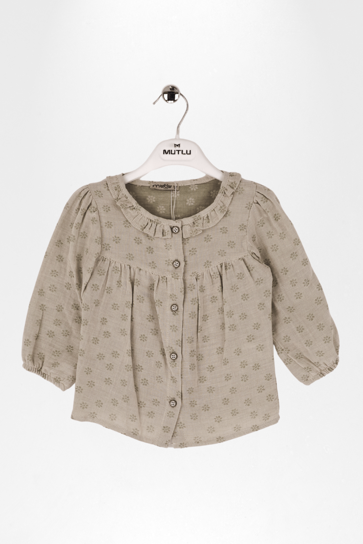 ÇİÇEK DESENLİ MÜSLİN KIZ GÖMLEK