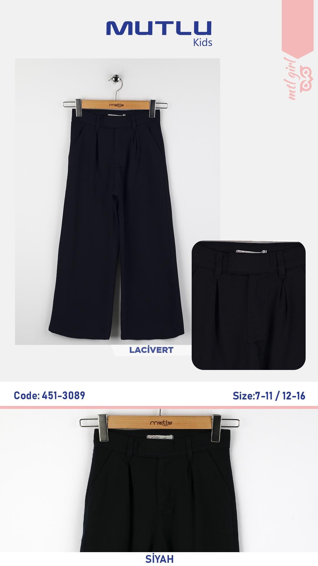 CIRT KAPAMALI KIZ OKUL PANTOLON