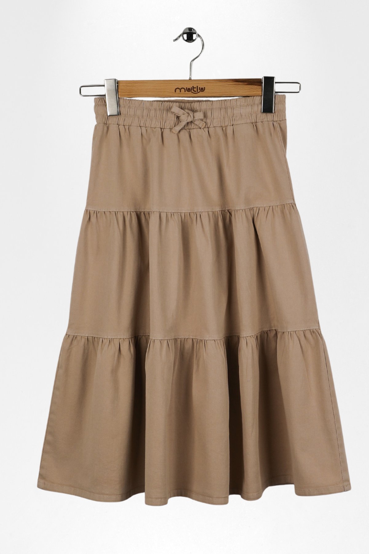 GABARDİN KATLI KIZ ETEK