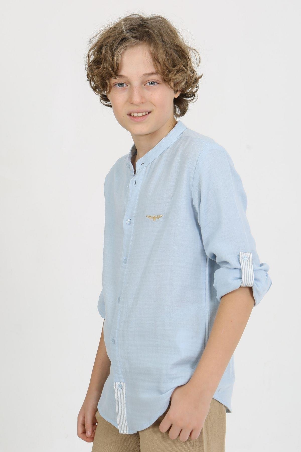 HAKİM YAKA PAT GARNİLİ ERKEK GÖMLEK