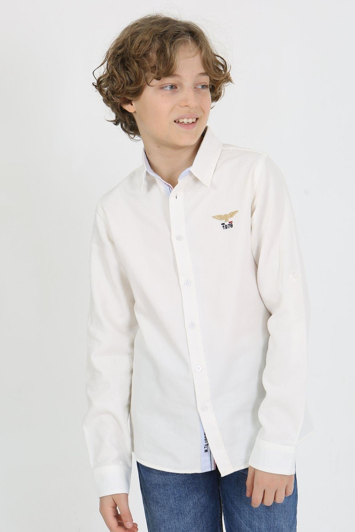 NAKIŞLI GARNİLİ ERKEK GÖMLEK