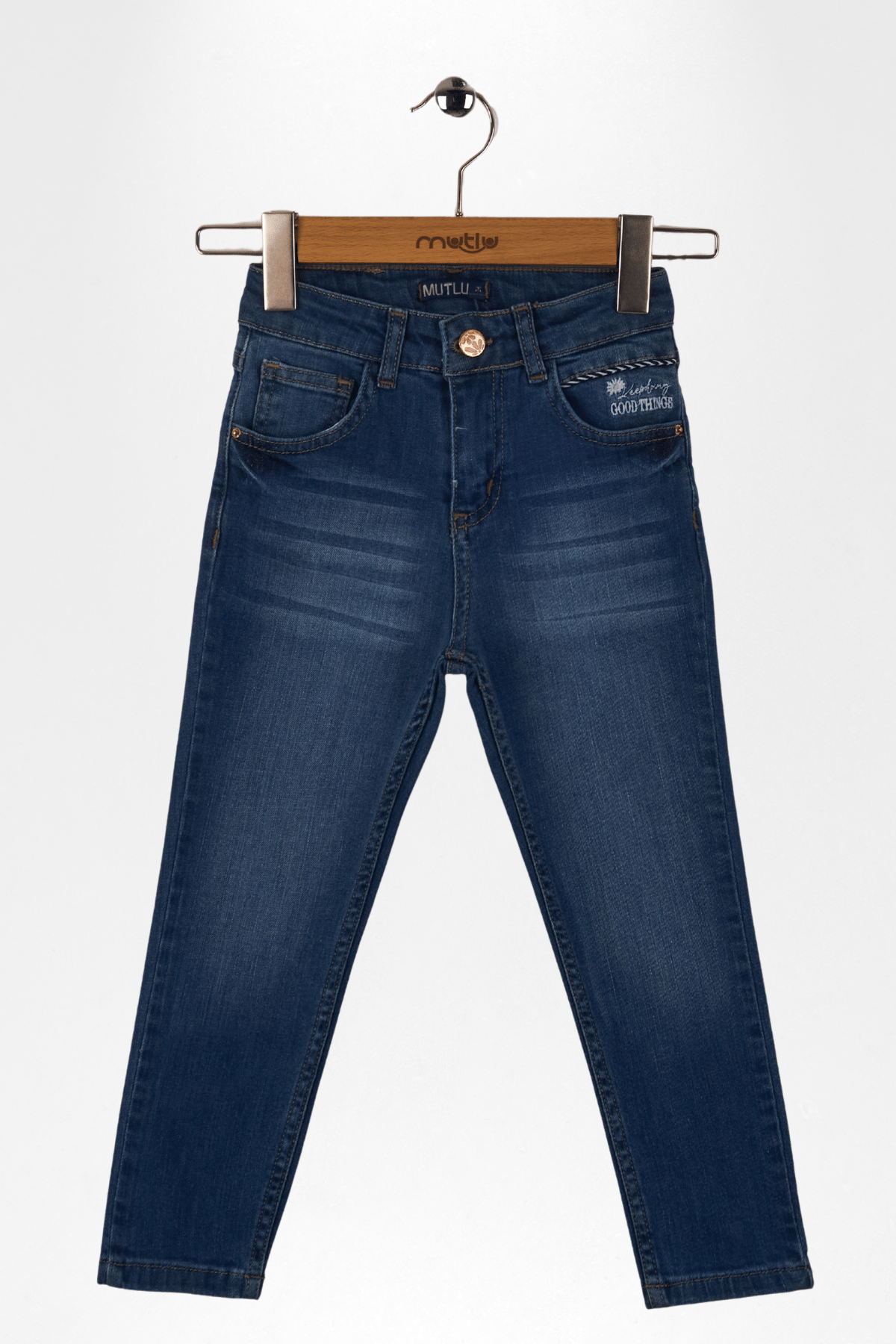 PAPATYA NAKIŞLI JEAN PANTOLON