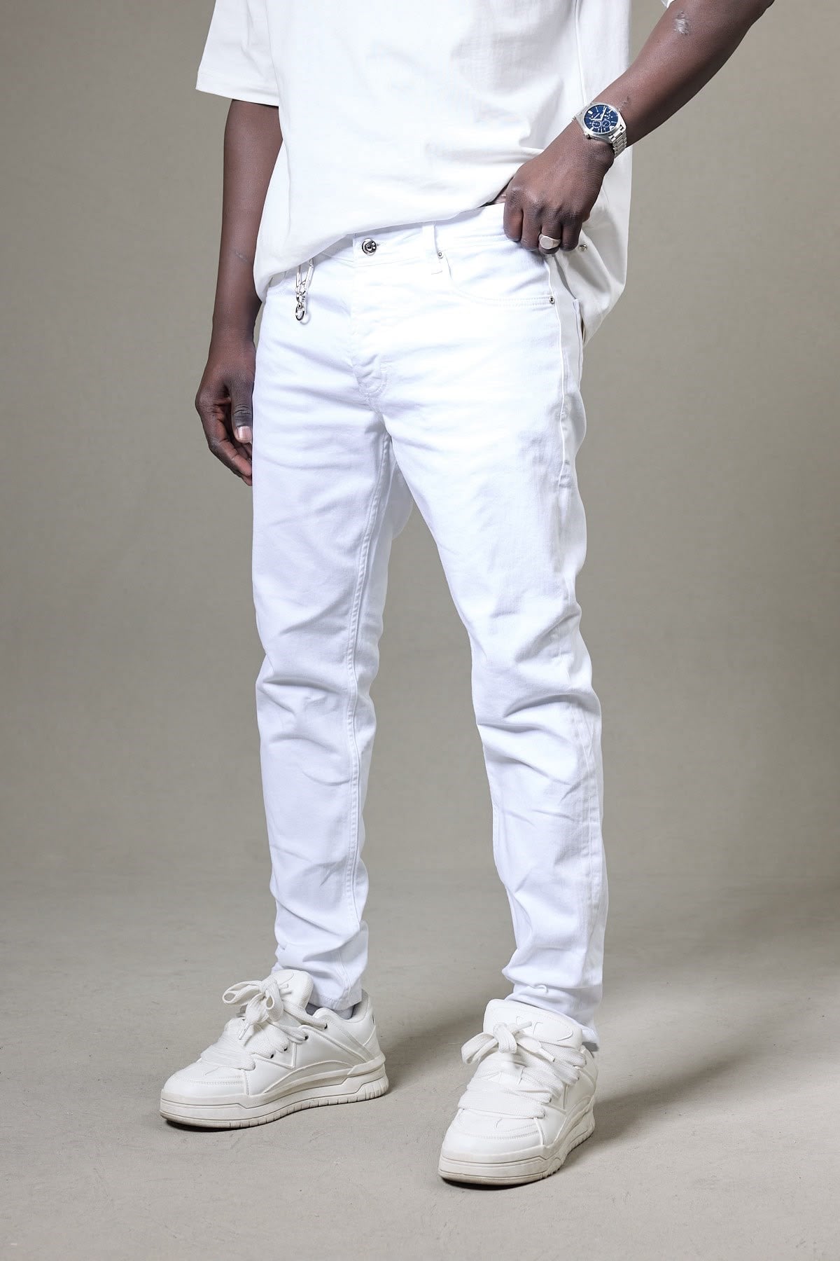 BEYAZ BASİC SLİM PANTOLON 5198