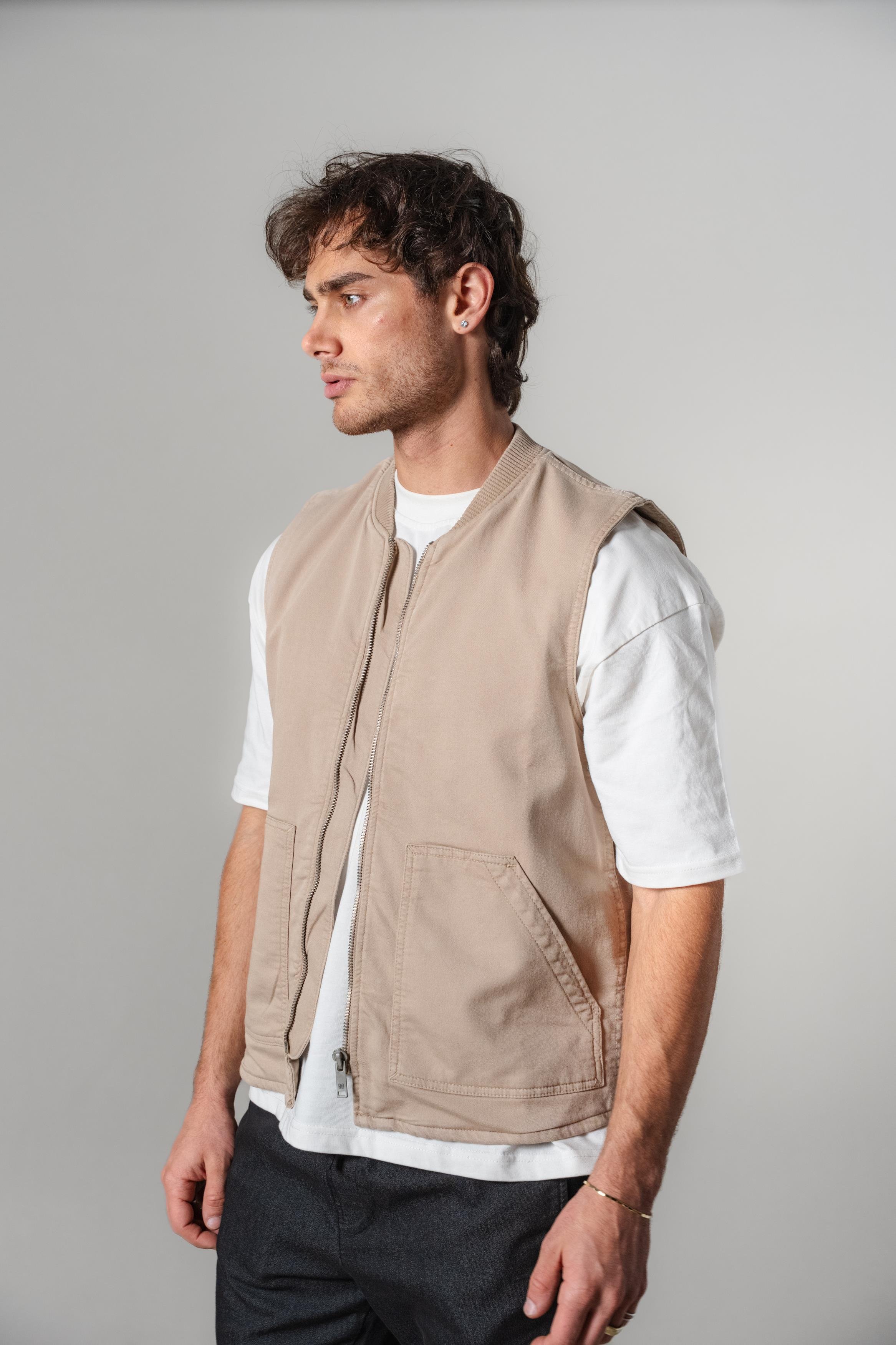 CASUAL BEJ YELEK R8-V-4079-4