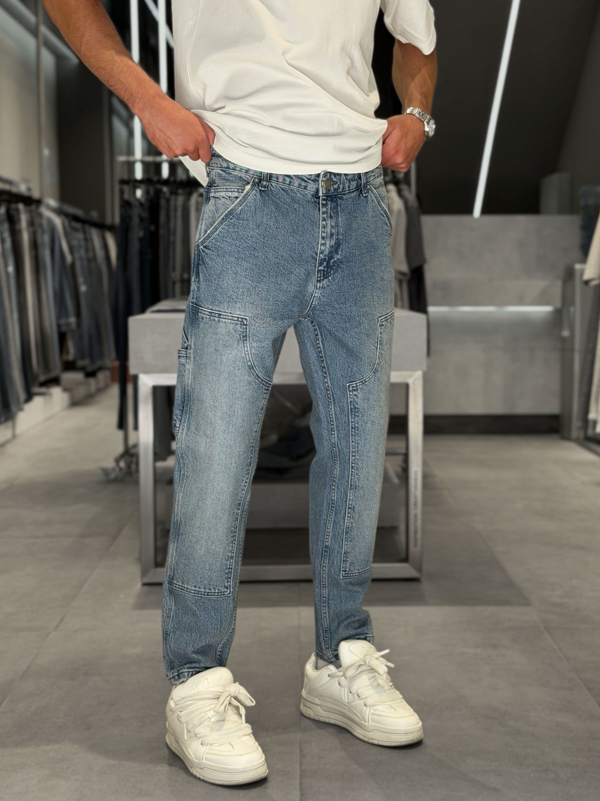 MODELLI MAVİ BOYFRIEND PANTOLON 5131-6