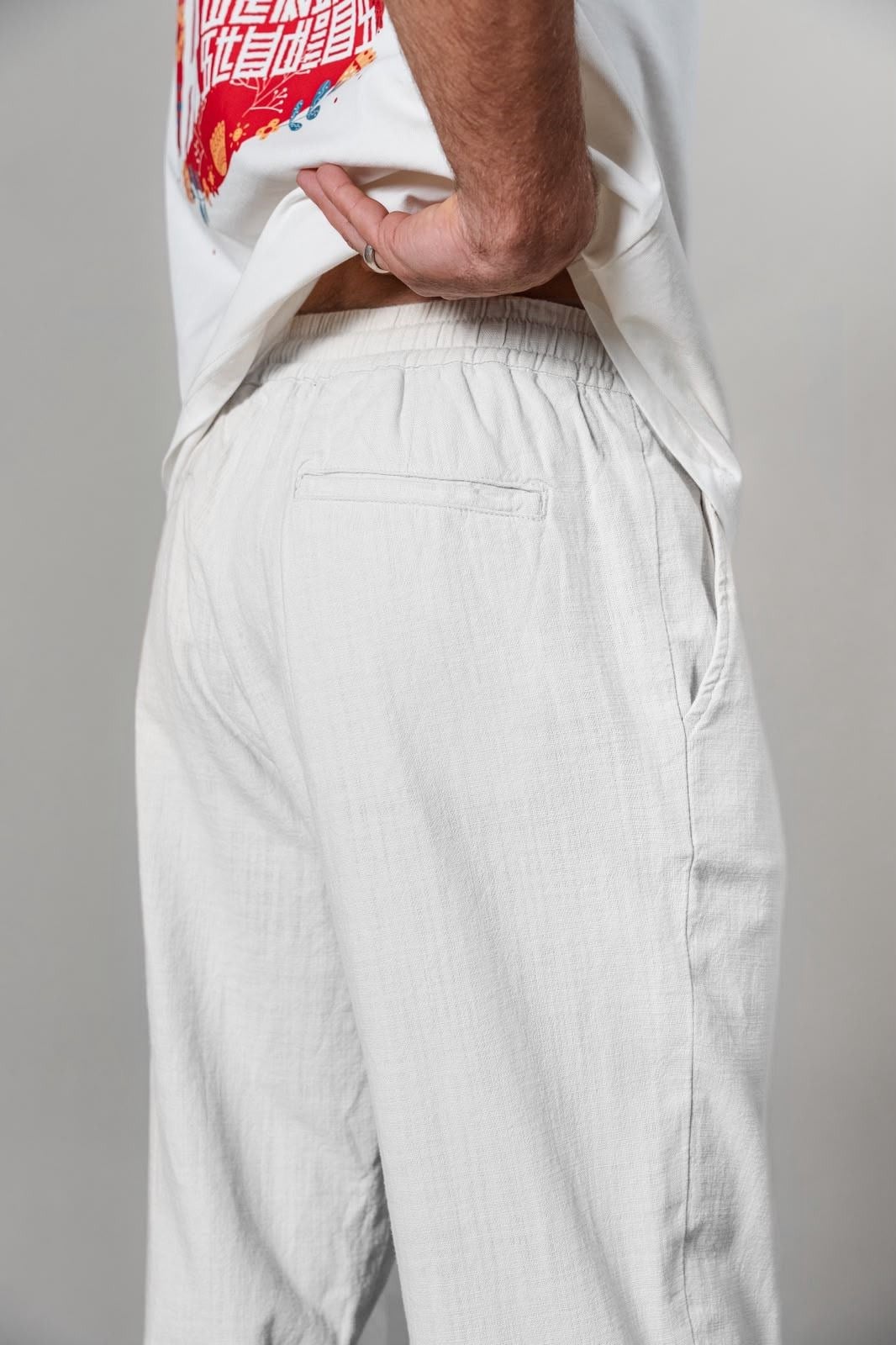 RELAXED FIT KETEN PANTOLON BEYAZ 5070-6