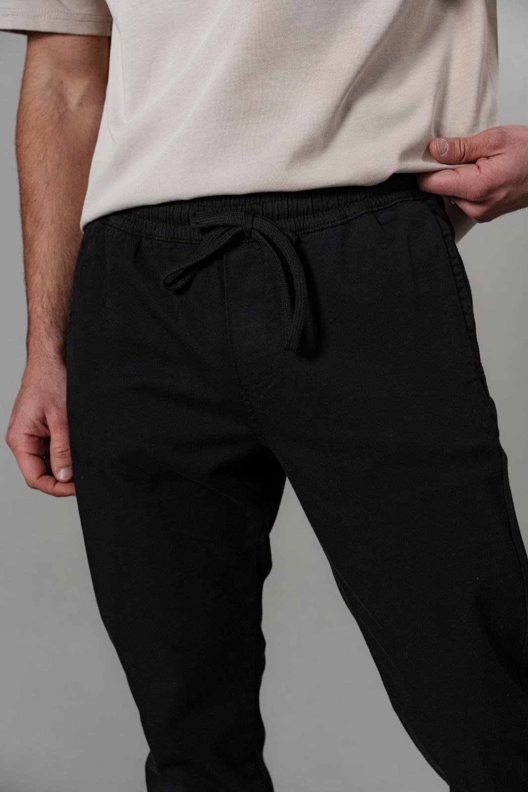 SIYAH GABARDIN JOGGER PANTOLON 3993-1