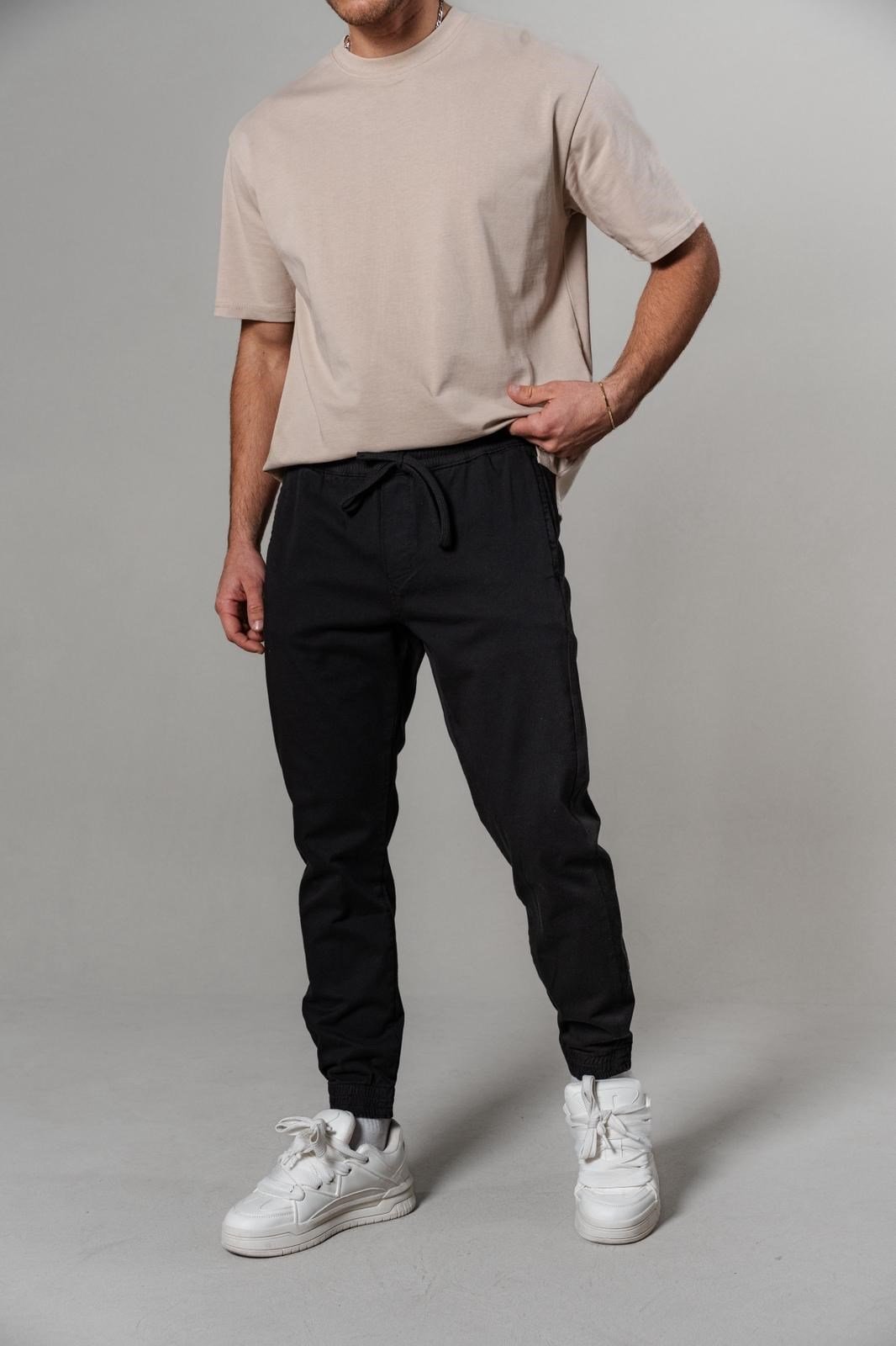 SIYAH GABARDIN JOGGER PANTOLON 3993-1
