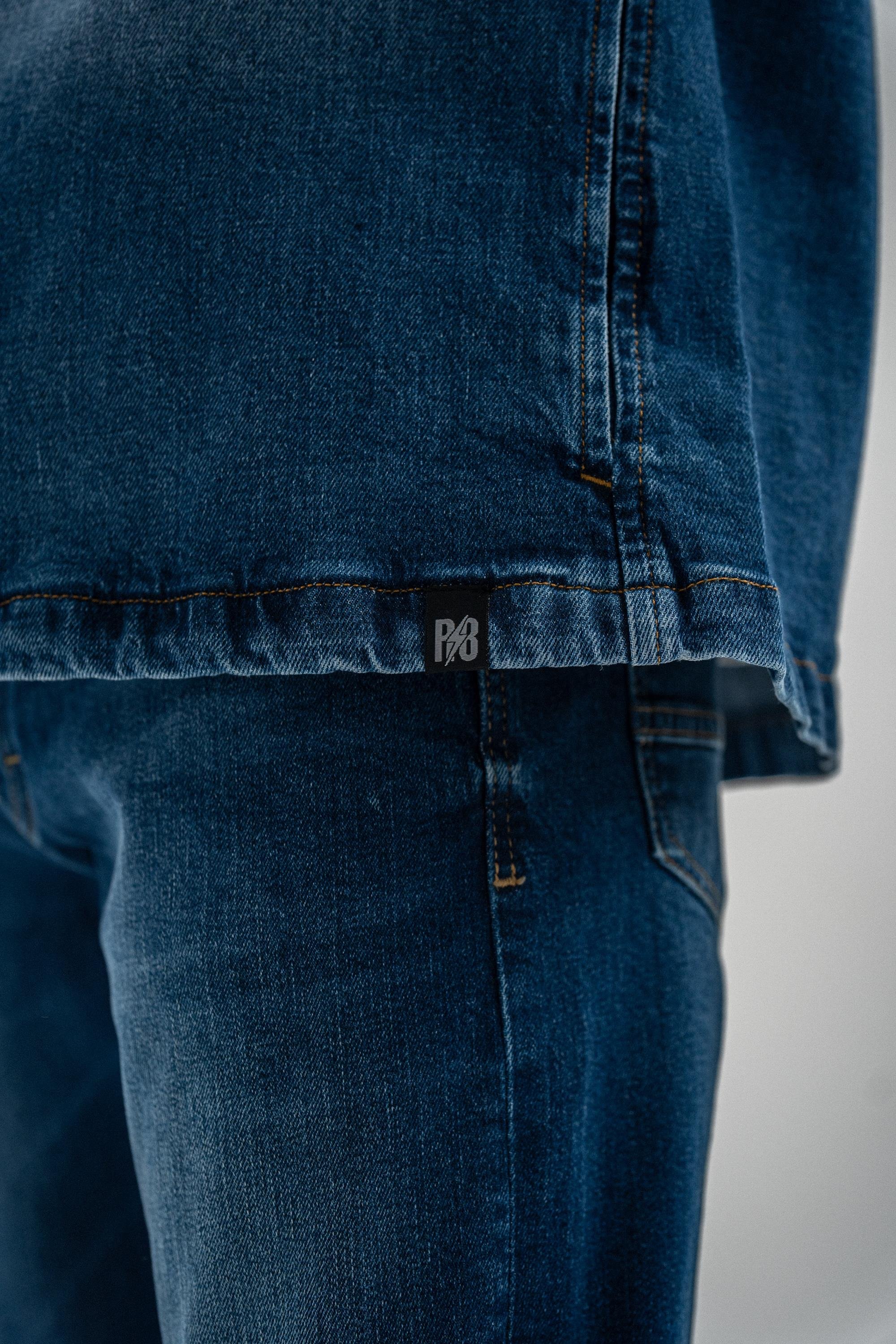 YAN CEP DETAYLI DENIM GÖMLEK