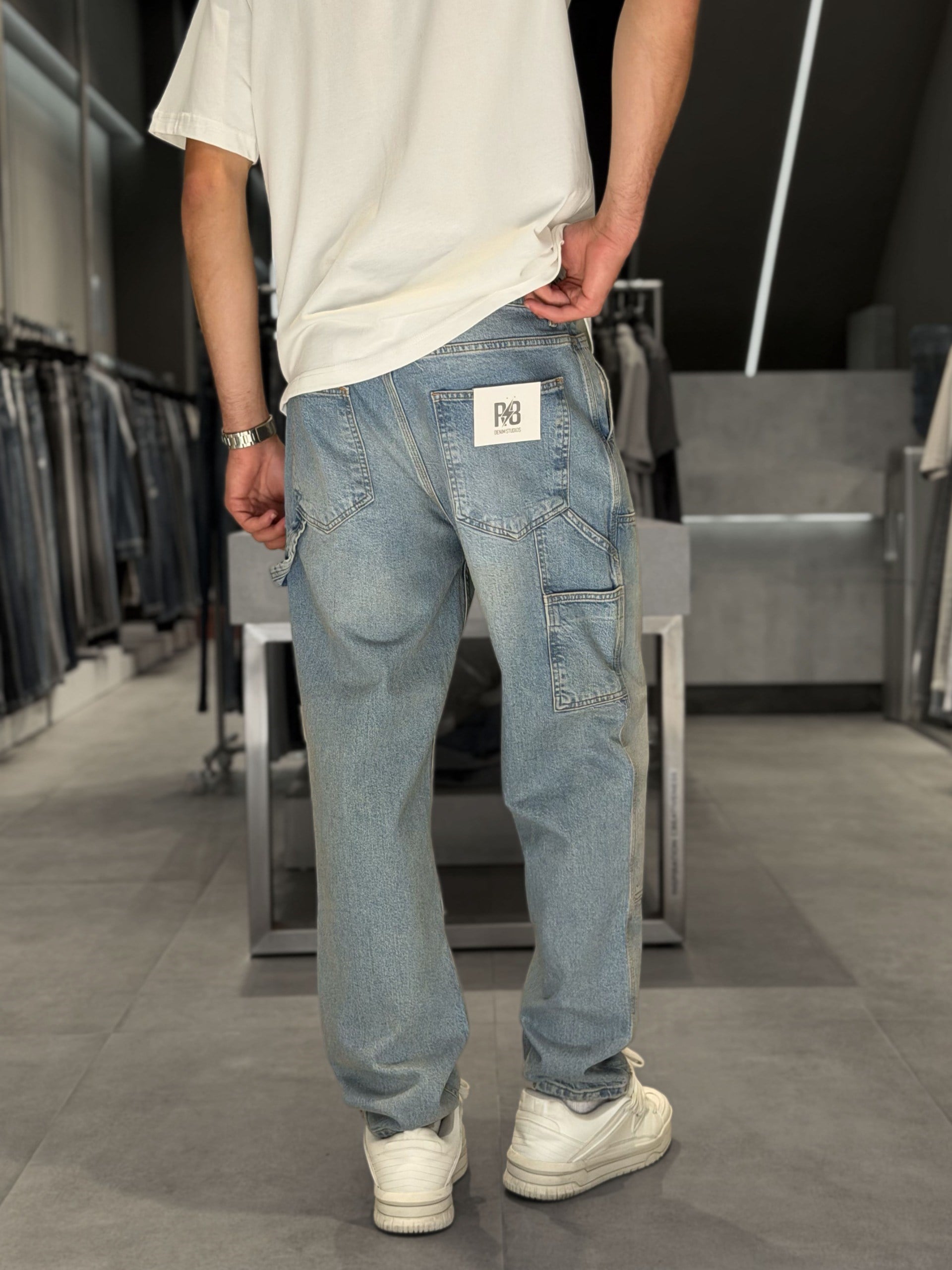 YESIL TINTLI MODELLI BAGGY PANTOLON 5142-4