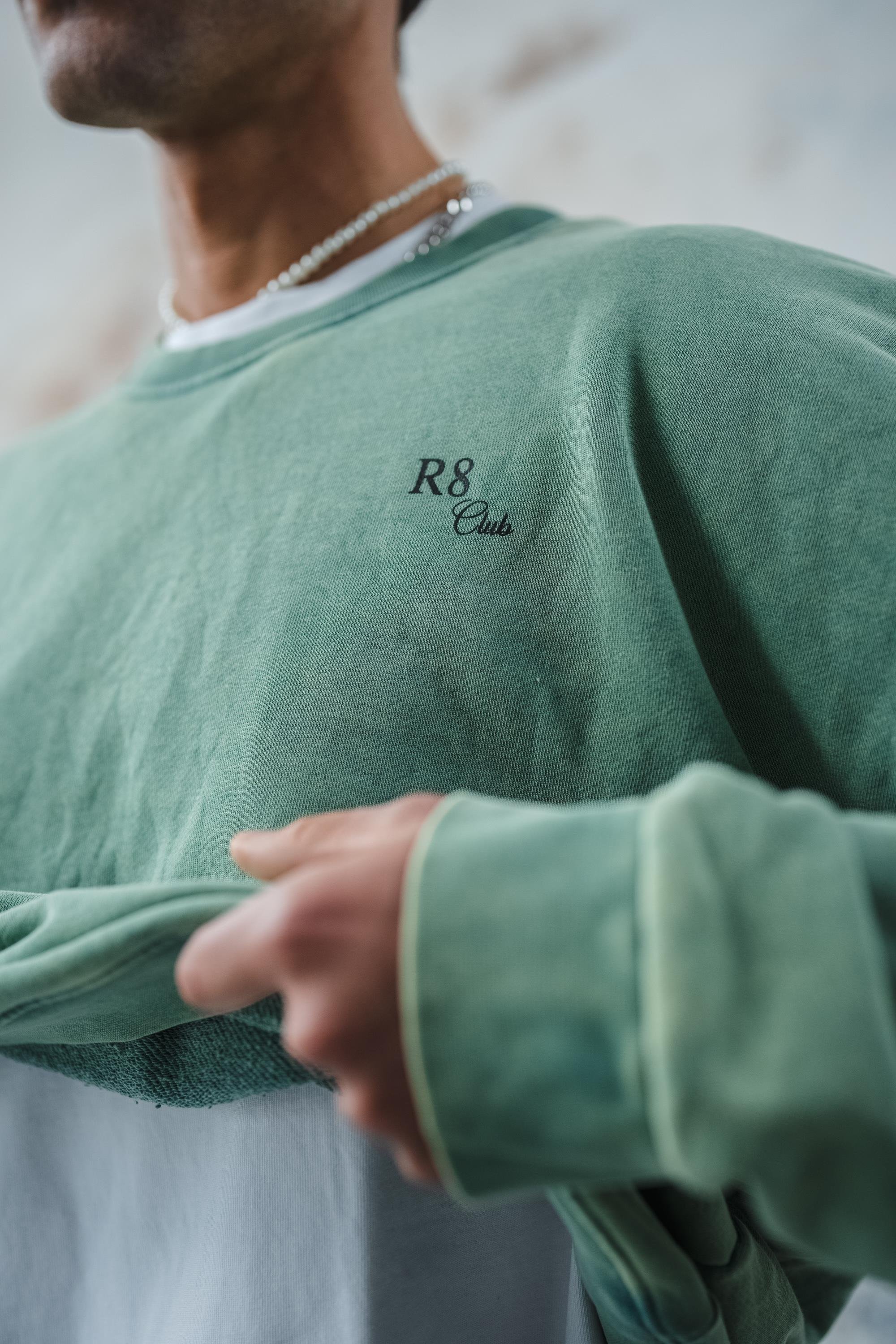 YEŞİL YIKAMALI SWEATSHIRT
