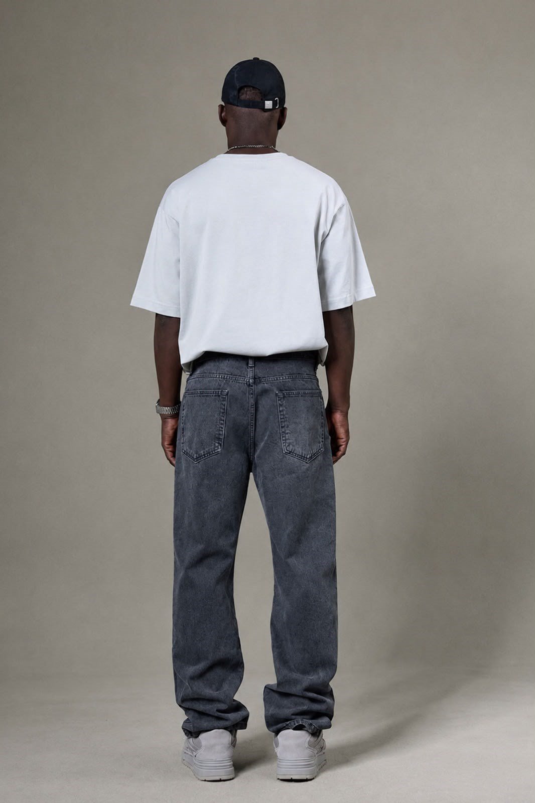 YIRTIK DETAYLI ANTRASIT BAGGY PANTOLON 5191-2