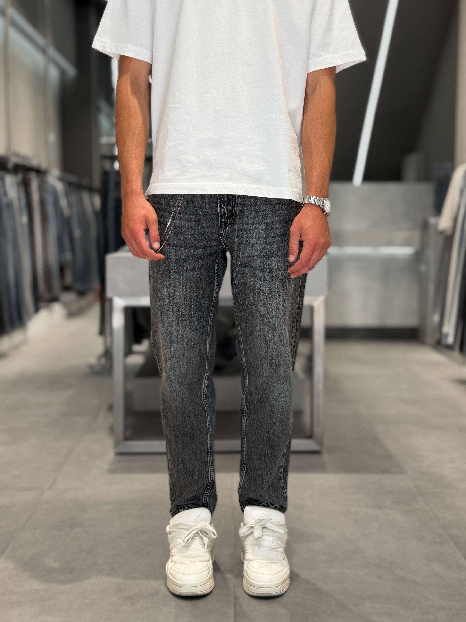 ZINCIR DETAYLI FUME  BOYFRIEND PANTOLON 5204