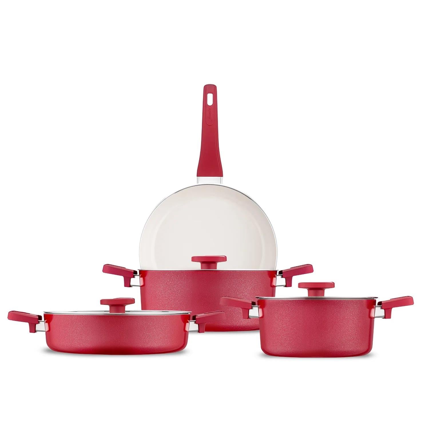 JumboJumbo Swiss Crystal Red 7 Parça Tencere Seti