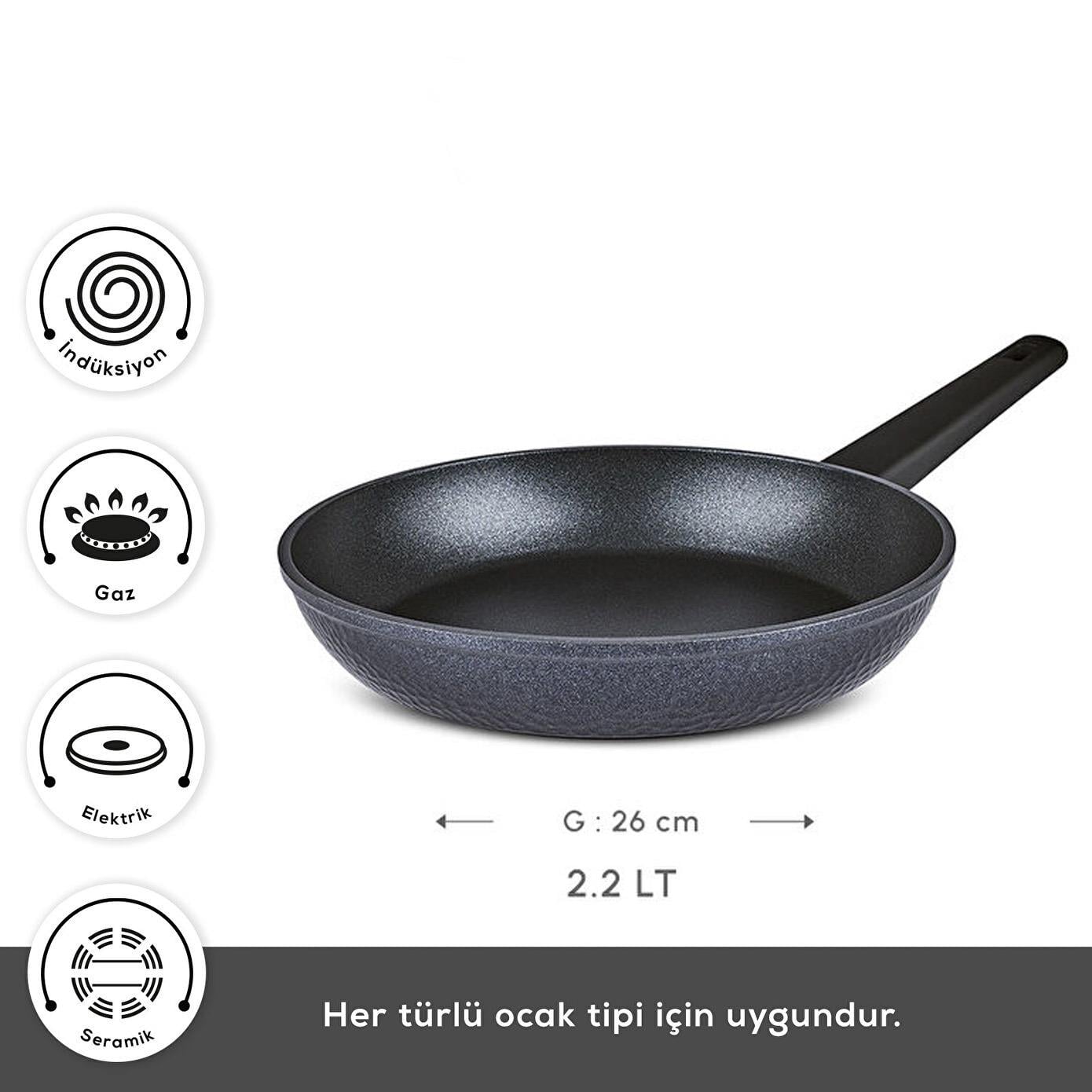 KaracaKaraca Biodiamond Dante İndüksiyon Tabanlı 26 cm Tava (2,2 Lt)