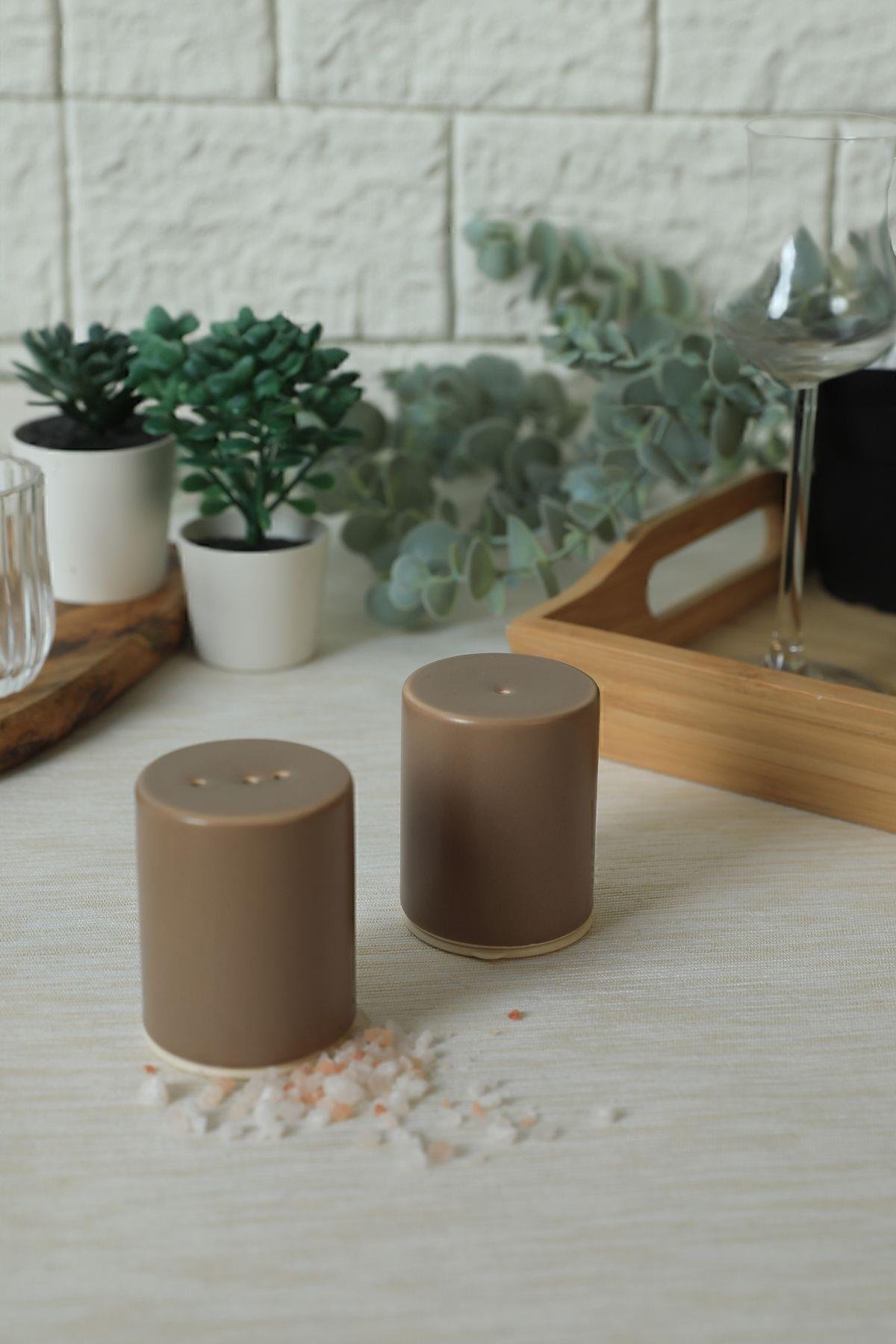 Mat Toprak Taupe Stackable Tuzluk / Biberlik 6 Cm