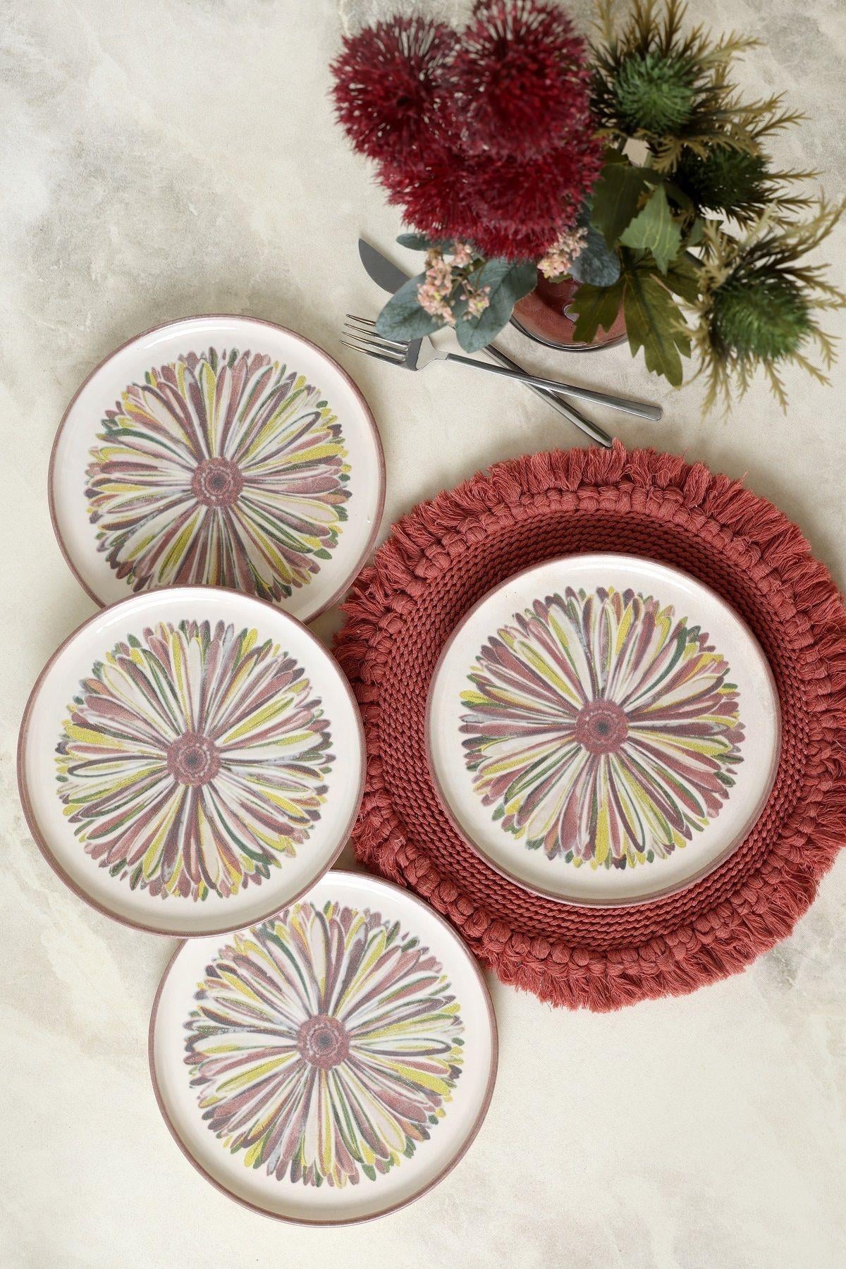Serene Flower Nordıc Pasta Tabağı 22 Cm 4 Adet 22983