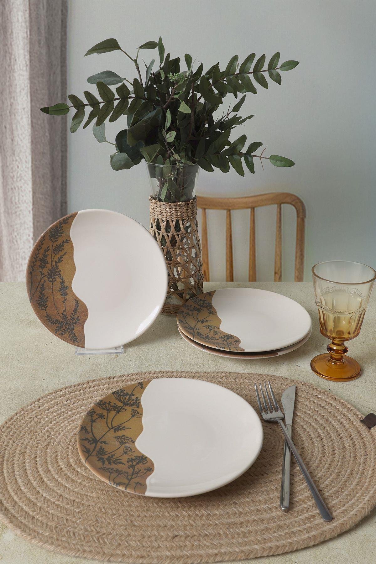 Terra Leaf Ege Pasta Tabağı 20 Cm 4 Adet 22878-79