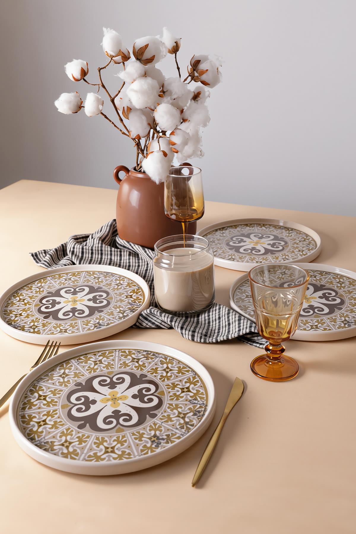 Timeless Brown Stackable Servis Tabağı 27 Cm 4 Adet 21973