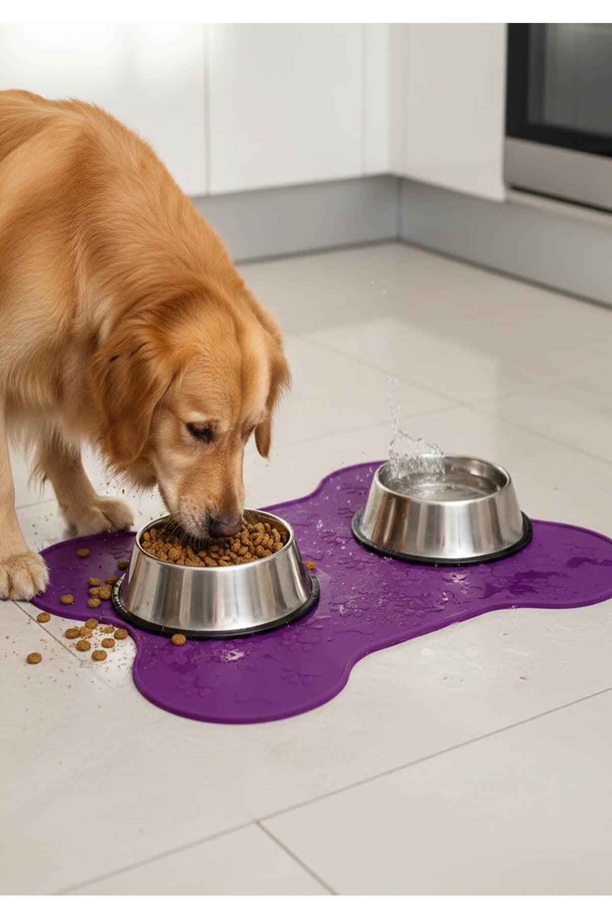 %100 Silikon Kaymaz Köpek Mama Matı