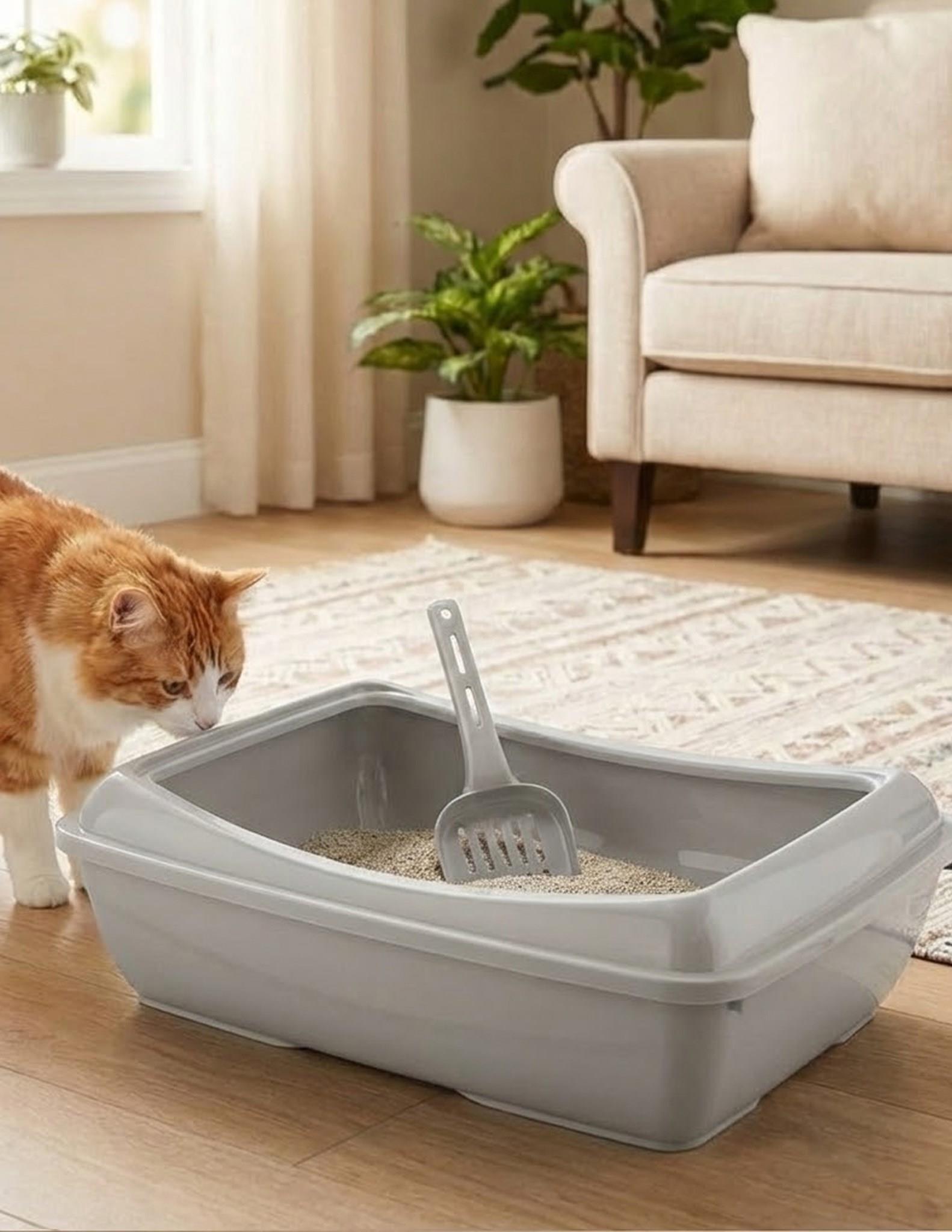 Açık Ekonomik Kedi Tuvaleti 49x15x37,5 cm Kürekli