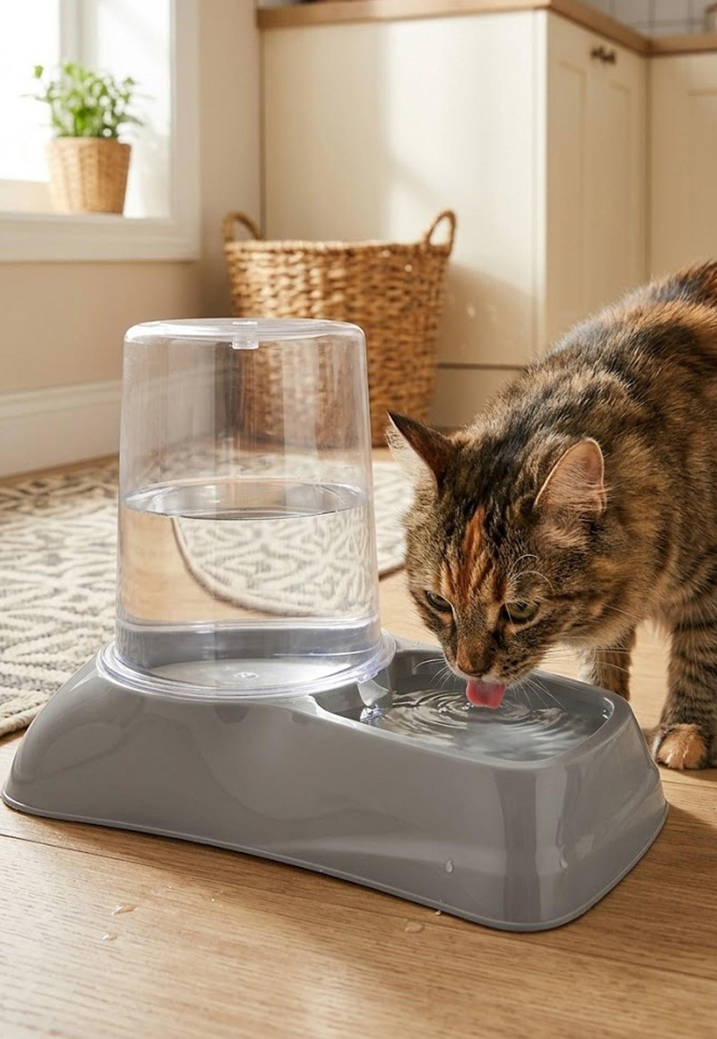 Hazneli Kedi Köpek Su ve Mama Kabı 3 LT