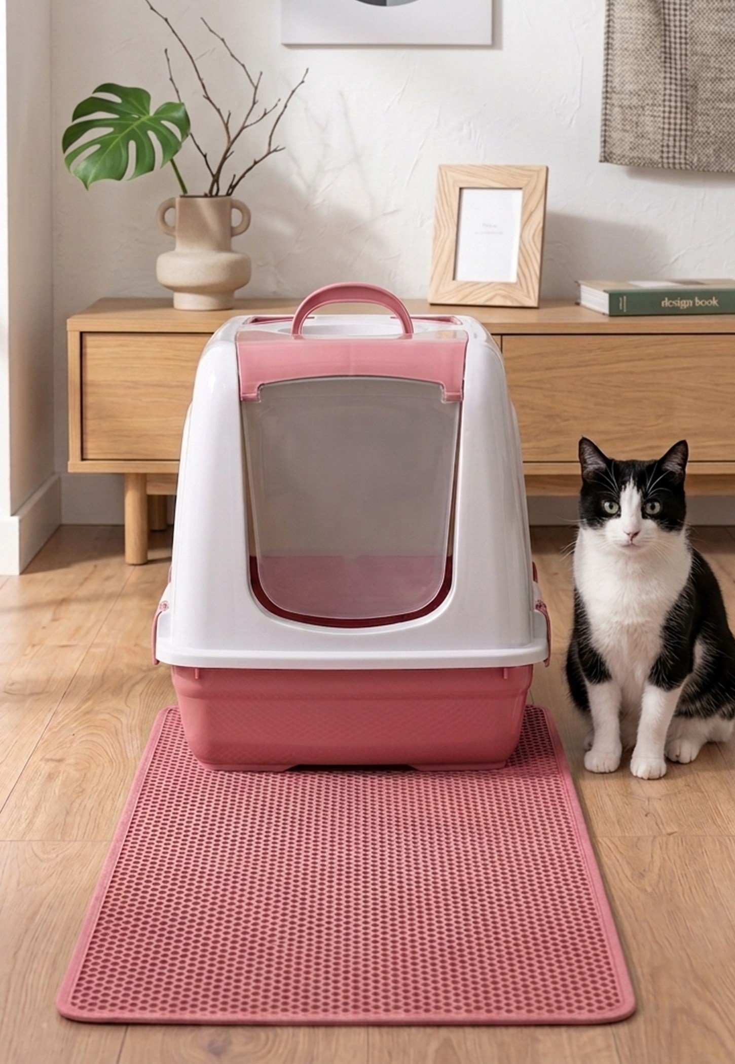 Kapalı Kedi Tuvaleti + Elekli Paspas Seti (Kürek Hediyeli)
