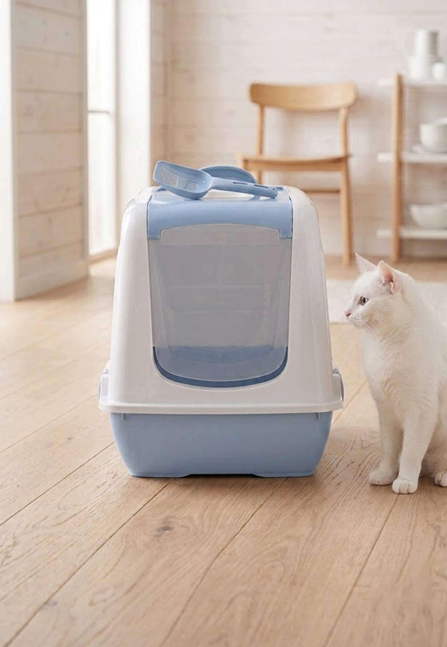 Kapalı Kedi Tuvaleti XL Büyük Boy (Kürek Hediyeli)