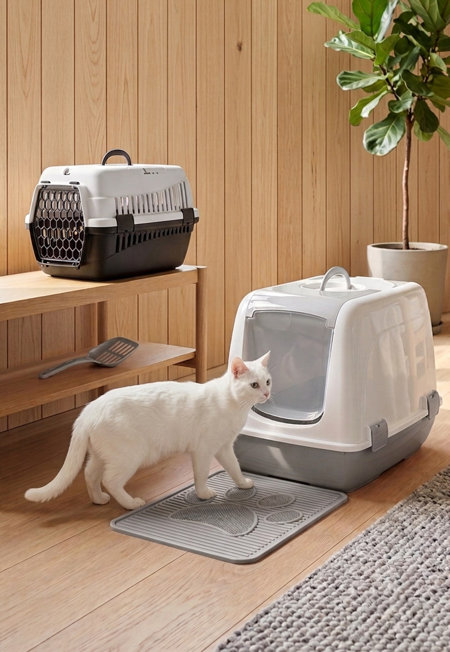 Kedi Başlangıç Seti (Kapalı Tuvalet + Taşıma Çantası + Paspas + Kürek)