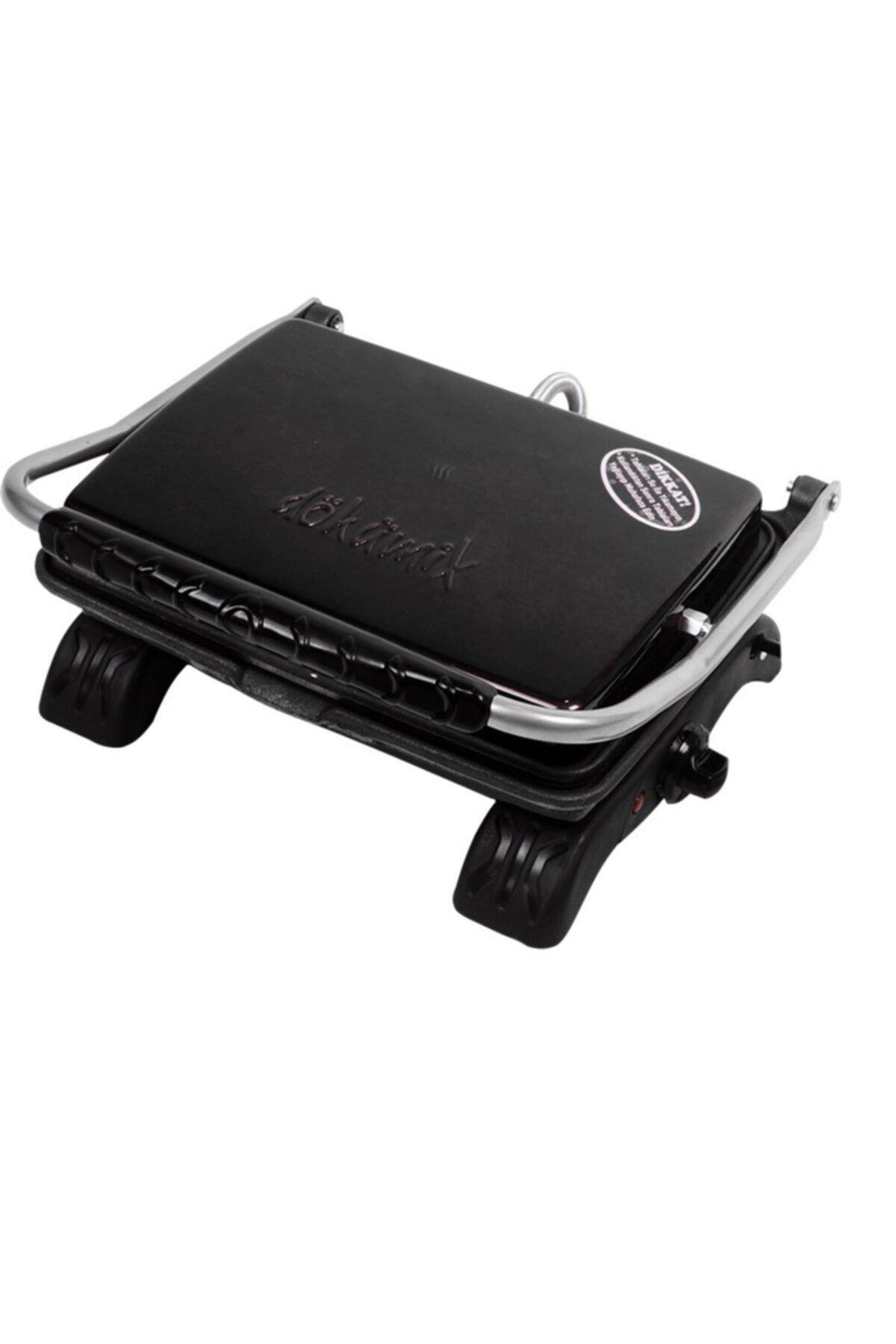 Organik Pik Demir Döküm Kaplamasız & Anti Kanserojen Ev Tipi Tost Makinası Dkmx Siyah 1800w + Fırça