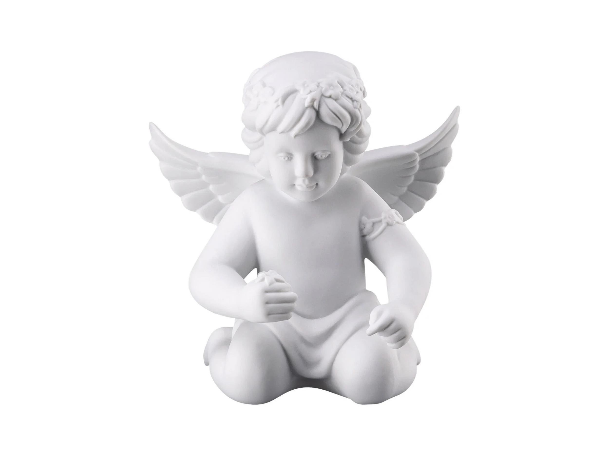 Angel with Floral Wreath 14 cm