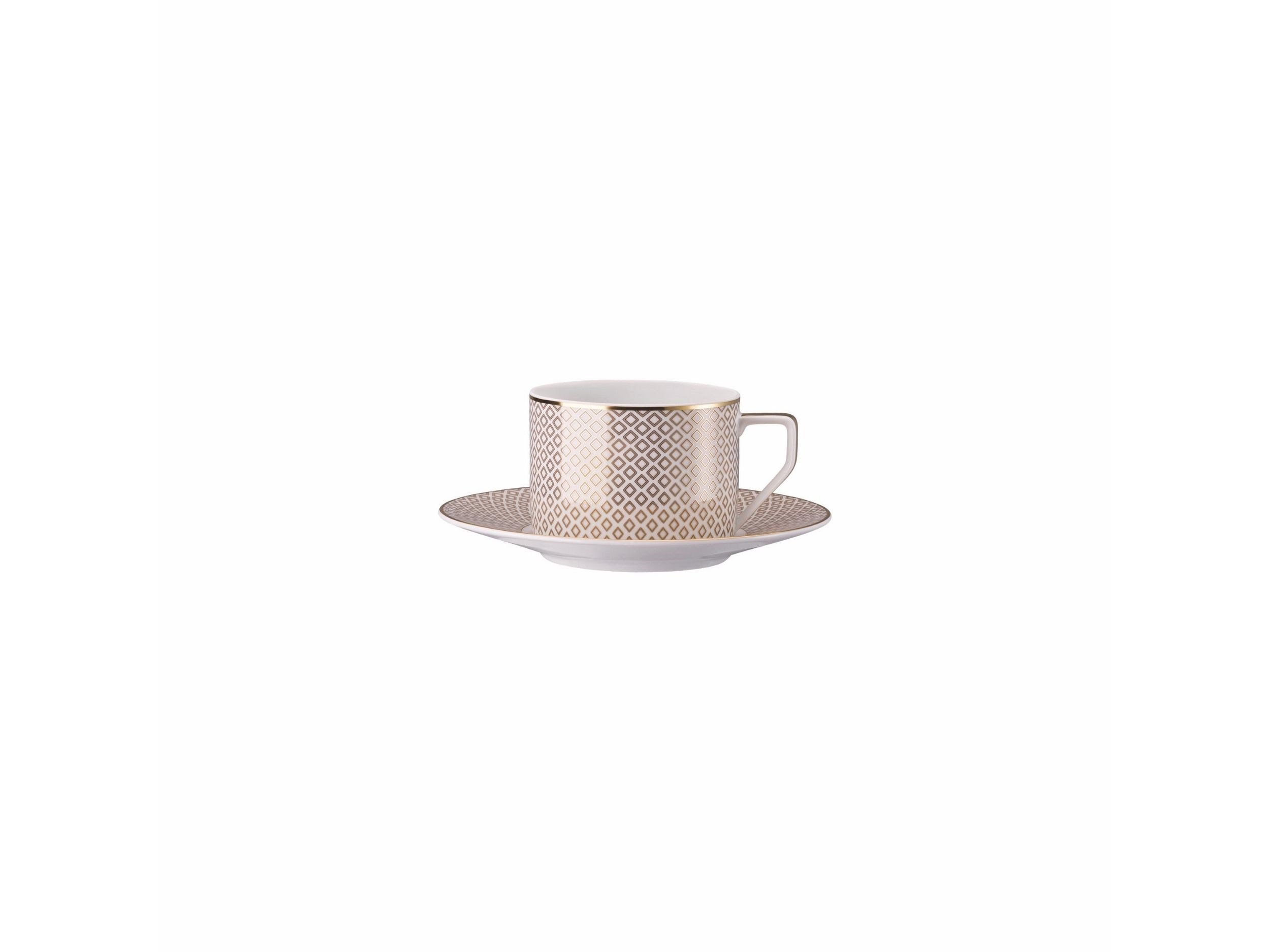 Çay Fincan-Tabak Carreau Beige