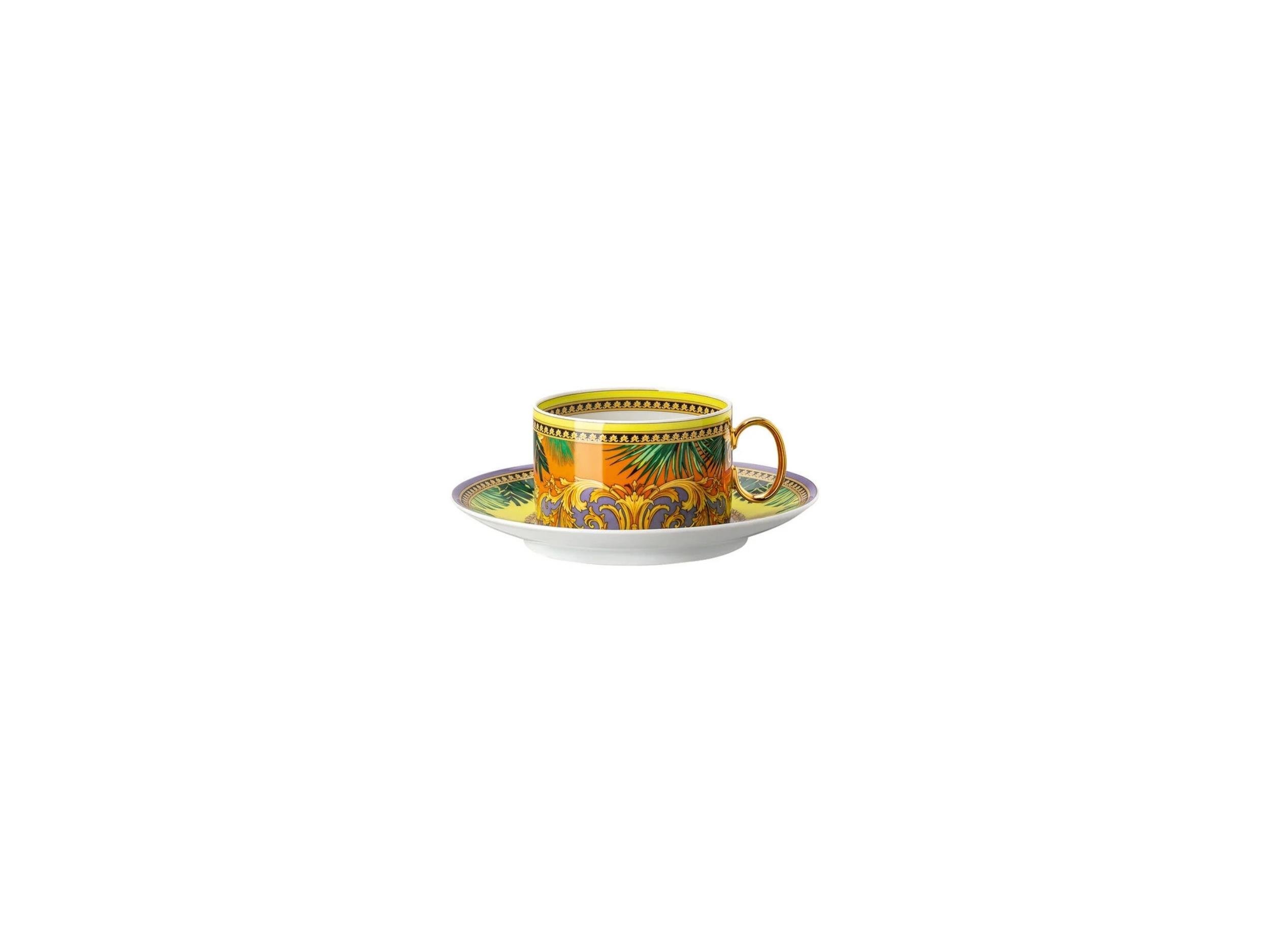 Çay Fincan-Tabak Jungle Animalier Yellow