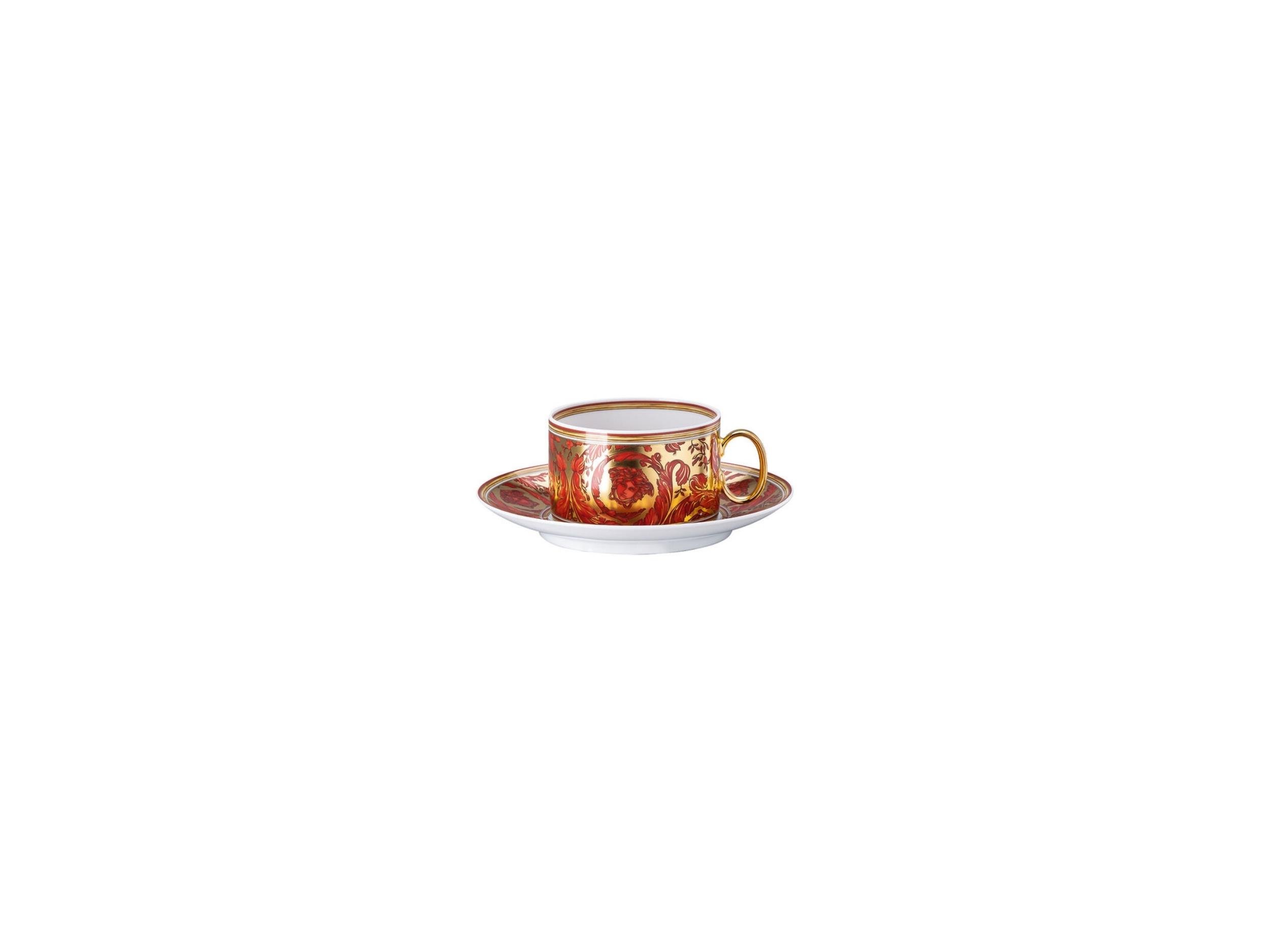 Çay Fincan-Tabak Medusa Garland Red