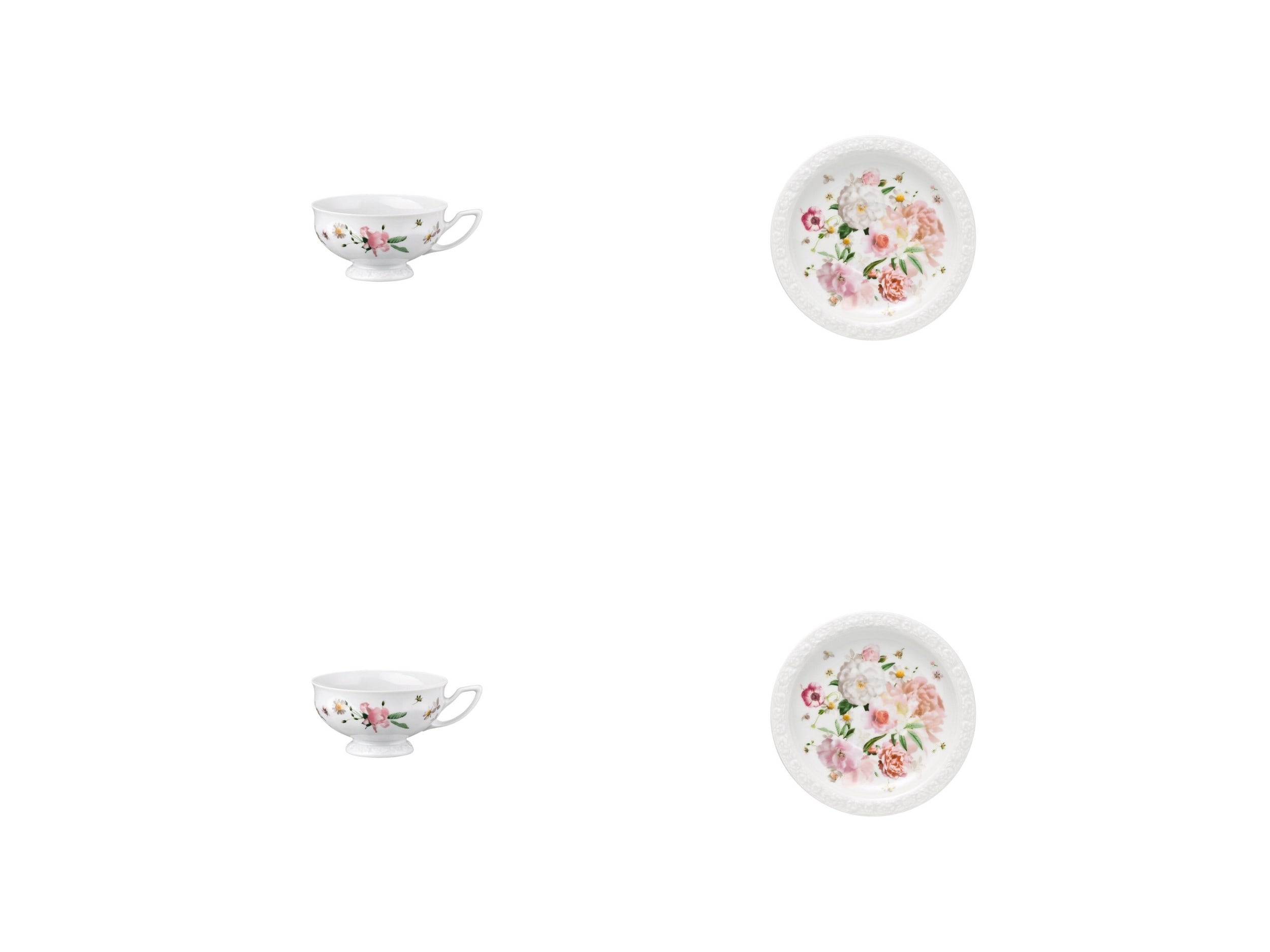 Çay Set 4 Parça Maria Pink Rose