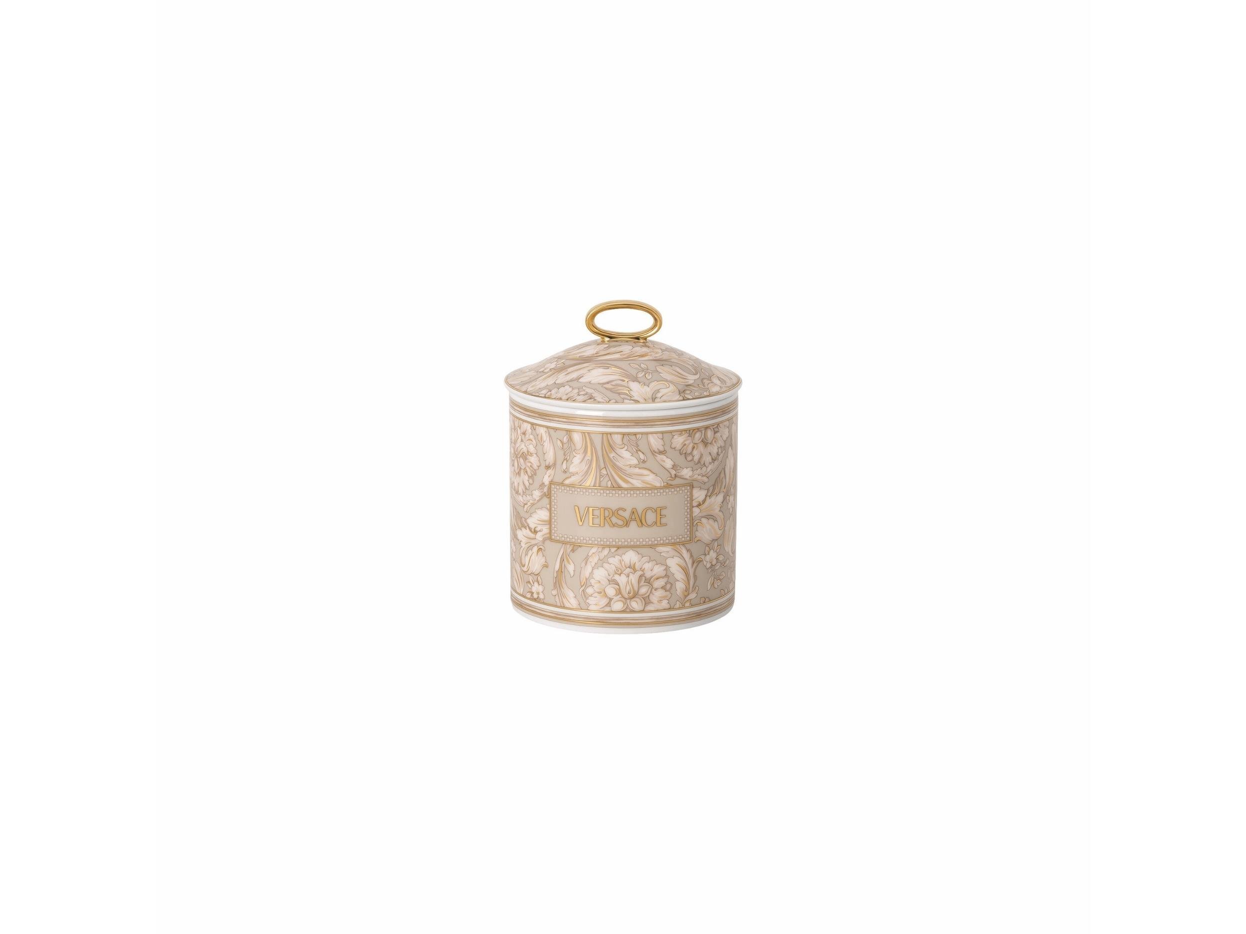 Kapaklı Mumluk-Kokulu Mum Barocco Beige