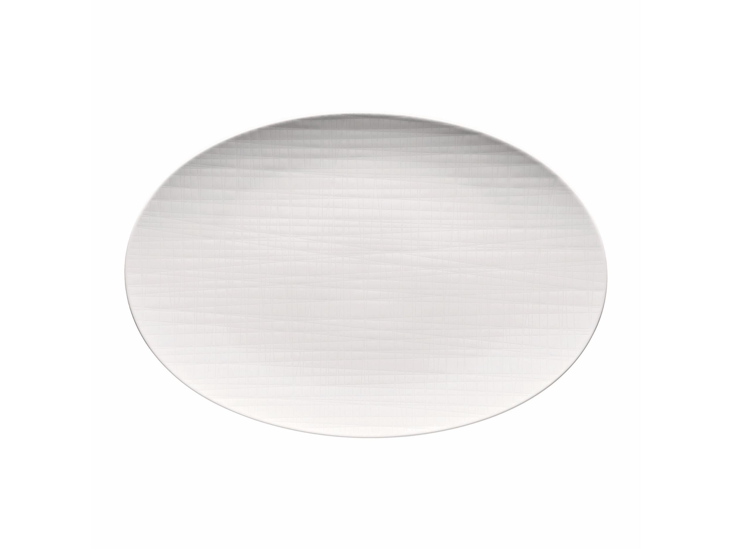 Oval Servis 34 cm Mesh White