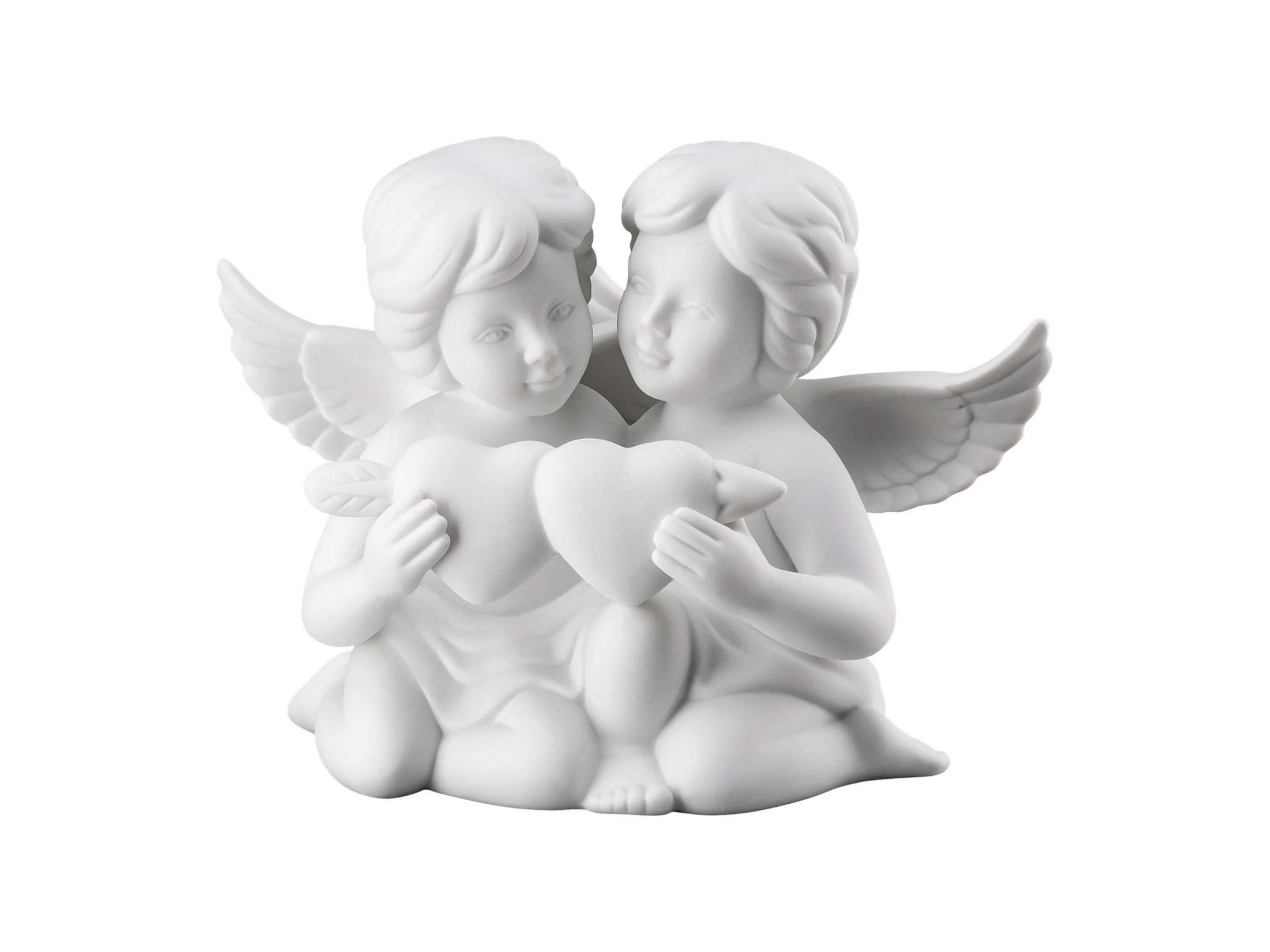 Pair Angels with Heart 12 cm