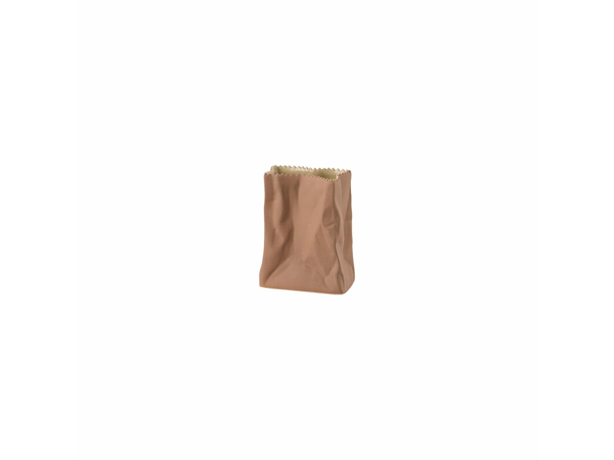 Vazo 10 cm Bag Vase Kahverengi