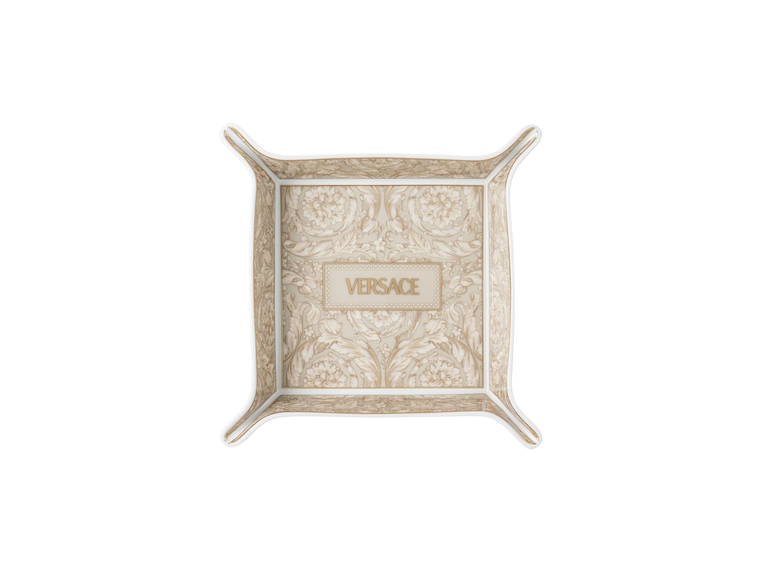 Vide Poche Barocco Beige 18x18 Cm