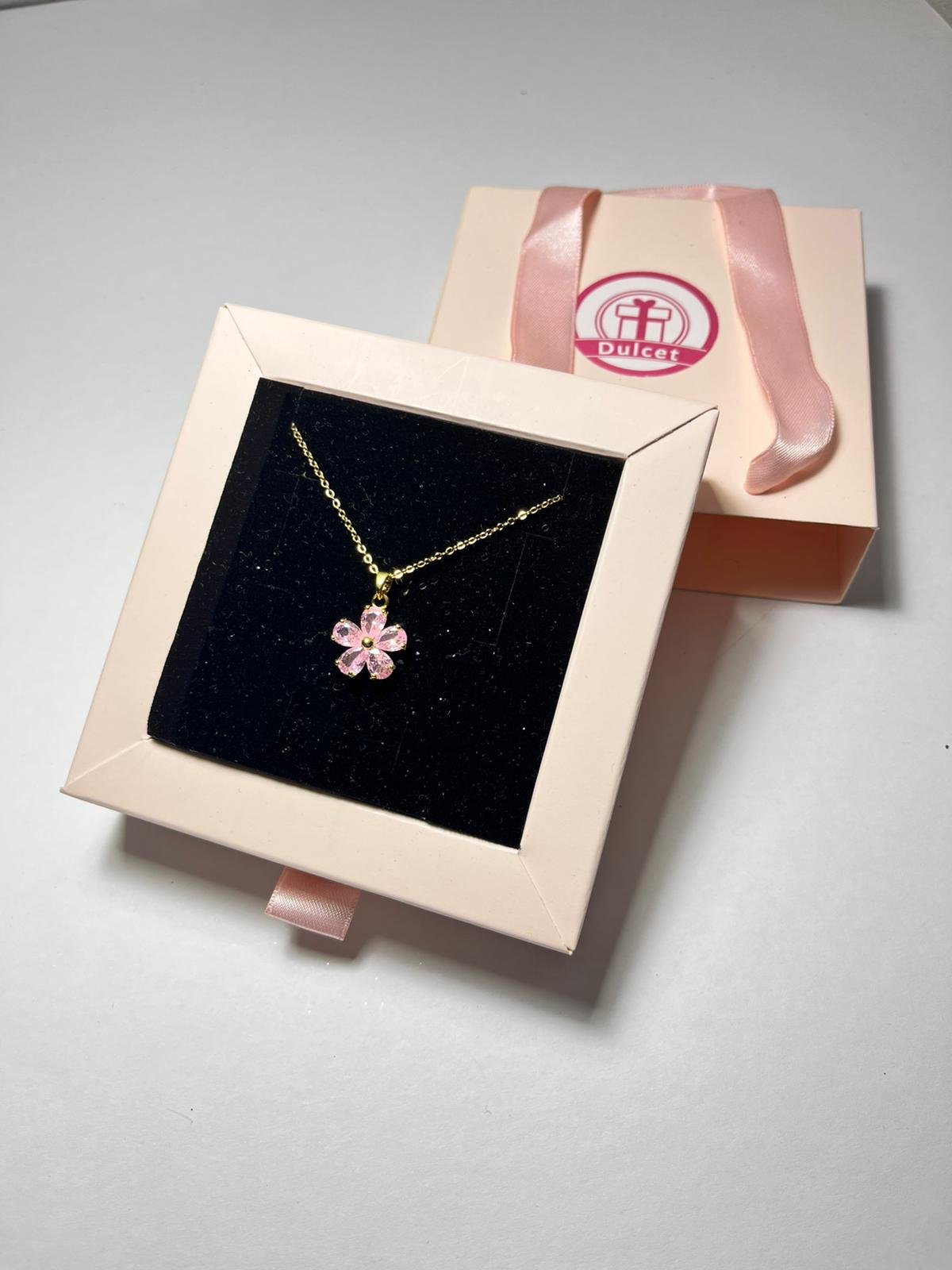 Pembe Papatya Kolye Gold
