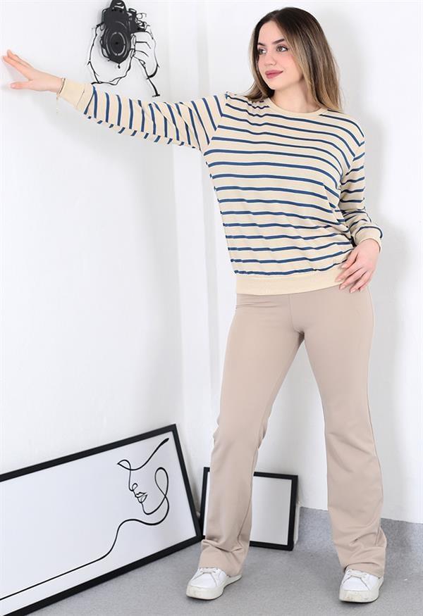 Mavi Çizgili sweatshirt
