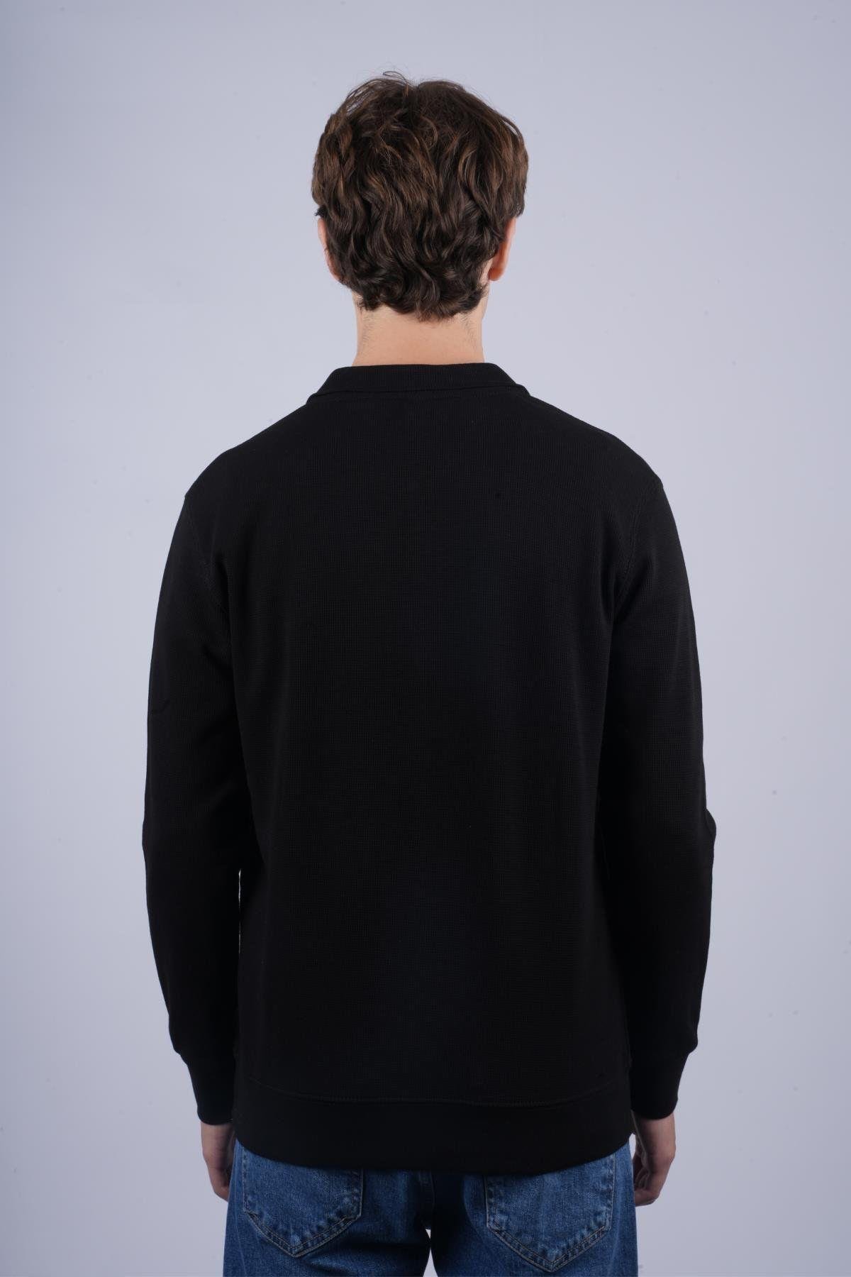 JS Polo Yaka Fermuarlı J Waffle Sweat