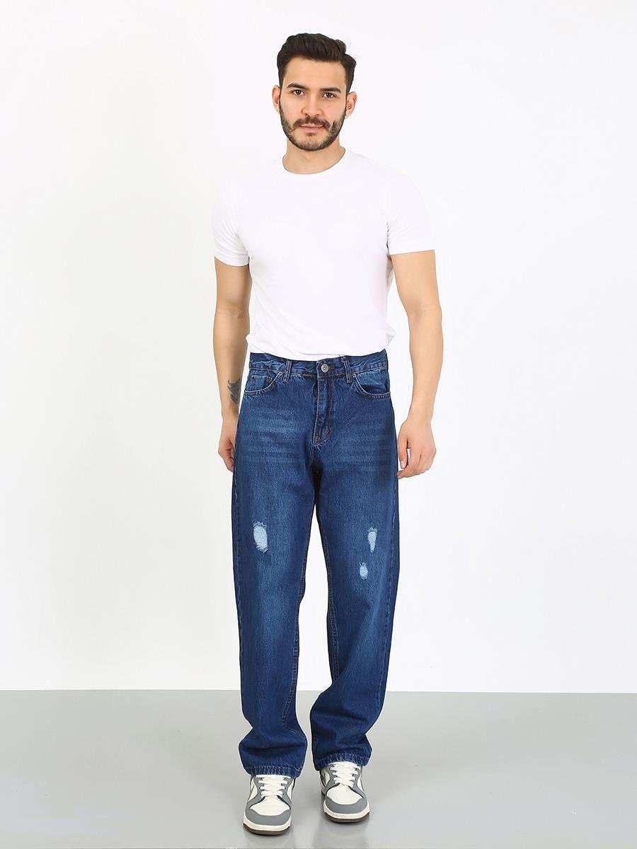Boyfriend Lazer İşlemli Kot Pantolon