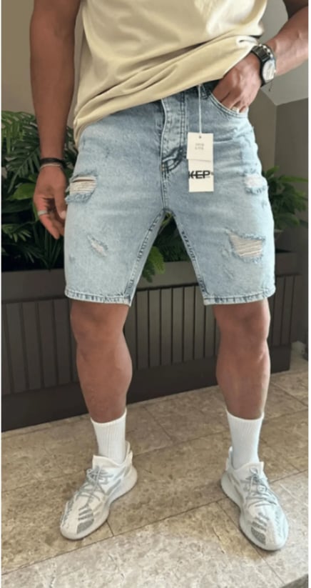 Buz Mavi Baggy Pantolon