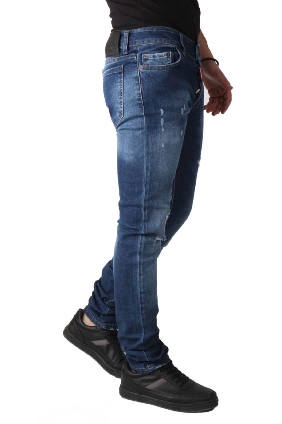 Erkek Denim Trend Giyim Dsg Hld Prç Işlmli Mavi