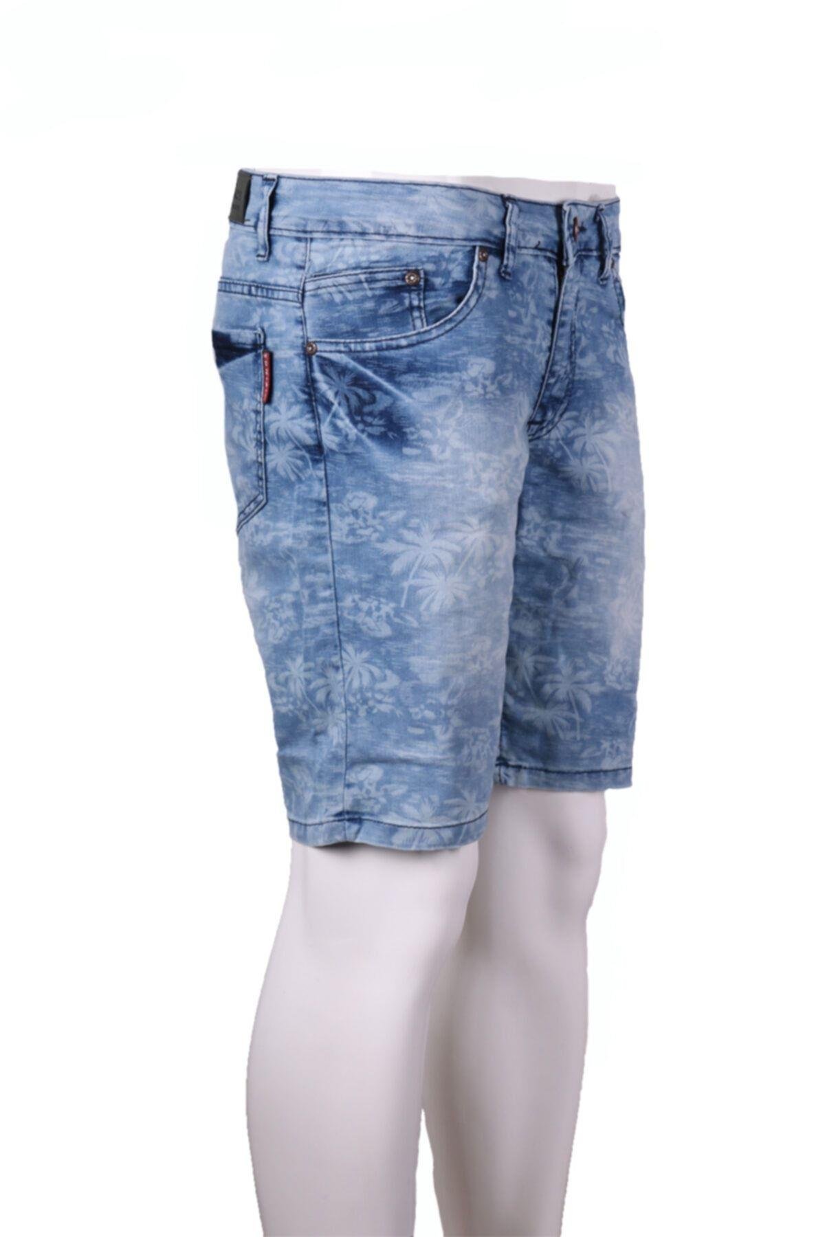 Erkek Mavi Denim Şort